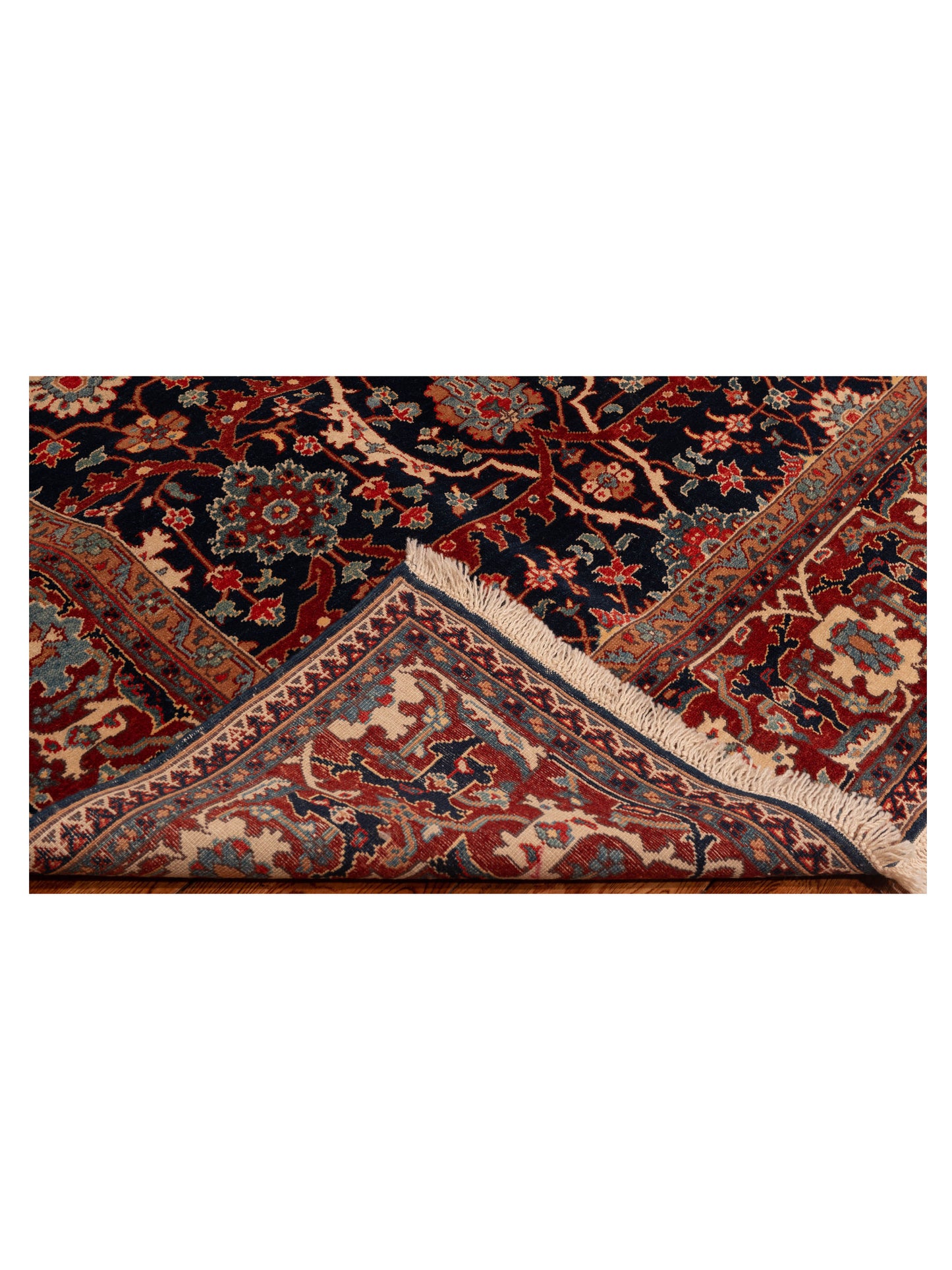 Antiqua Loom Navy Red 6.8x10 Hand Knotted Rug