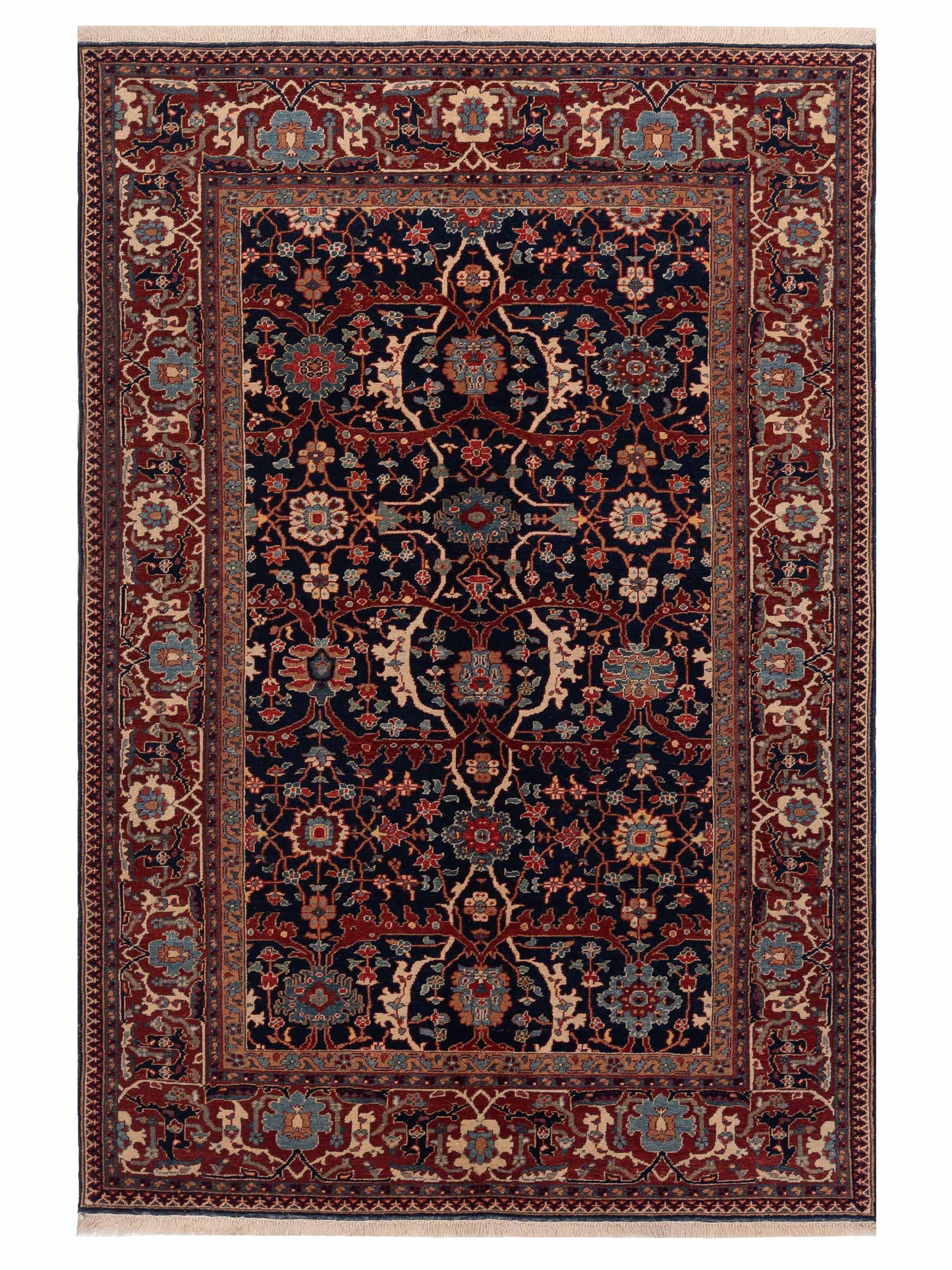 Pasha Antique Loom  Navy Red Traditional