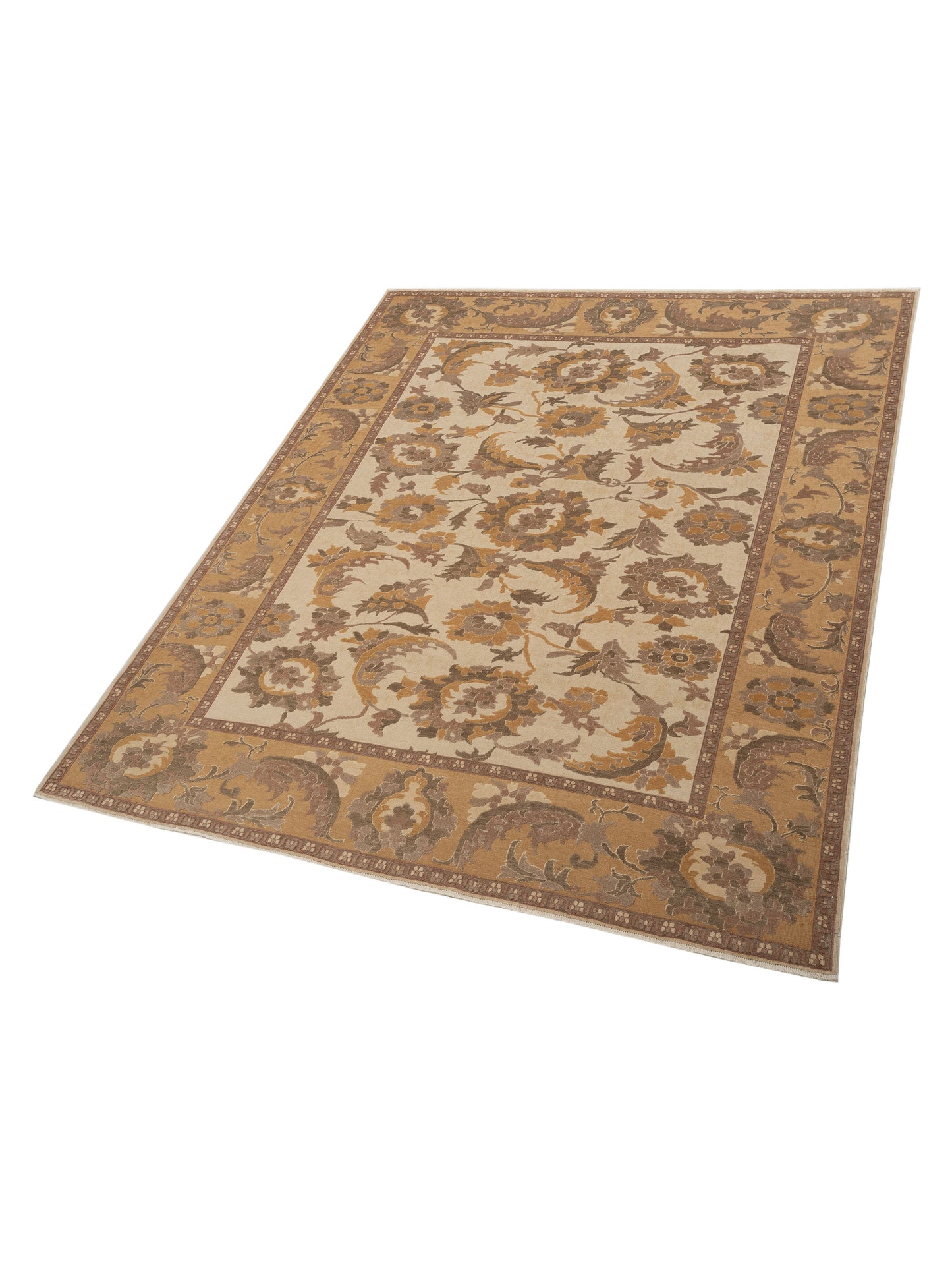 Antiqua Loom Ivory Gold 8.2x9.11 Hand Knotted Rug