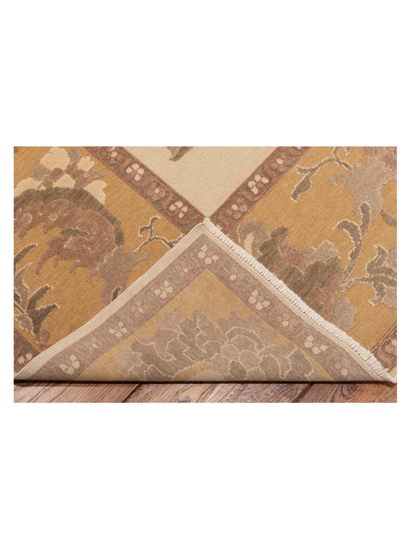 Antiqua Loom Ivory Gold 8.2x9.11 Hand Knotted Rug