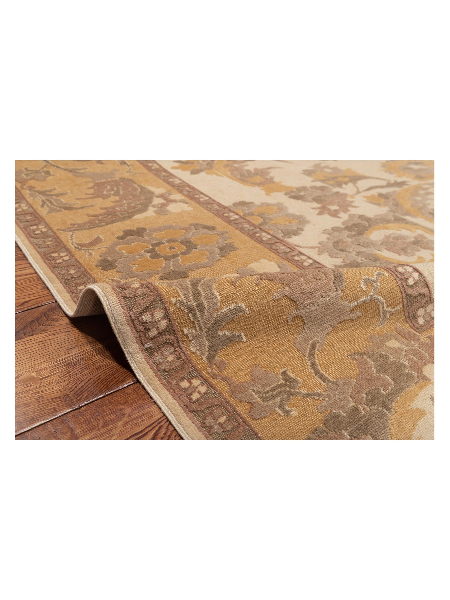 Antiqua Loom Ivory Gold 8.2x9.11 Hand Knotted Rug