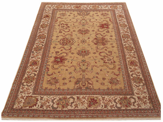 Antiqua Loom Gold Ivory 8.3x10.3 Hand Knotted Rug