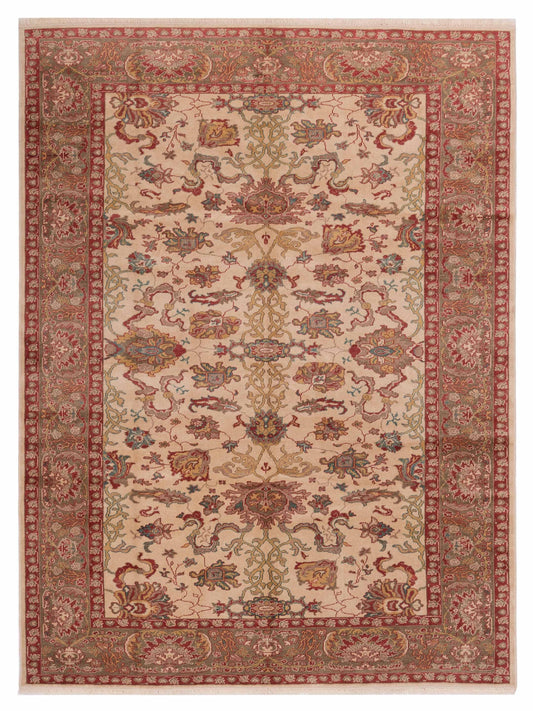 Pasha Antique Loom  Ivory Green Traditional