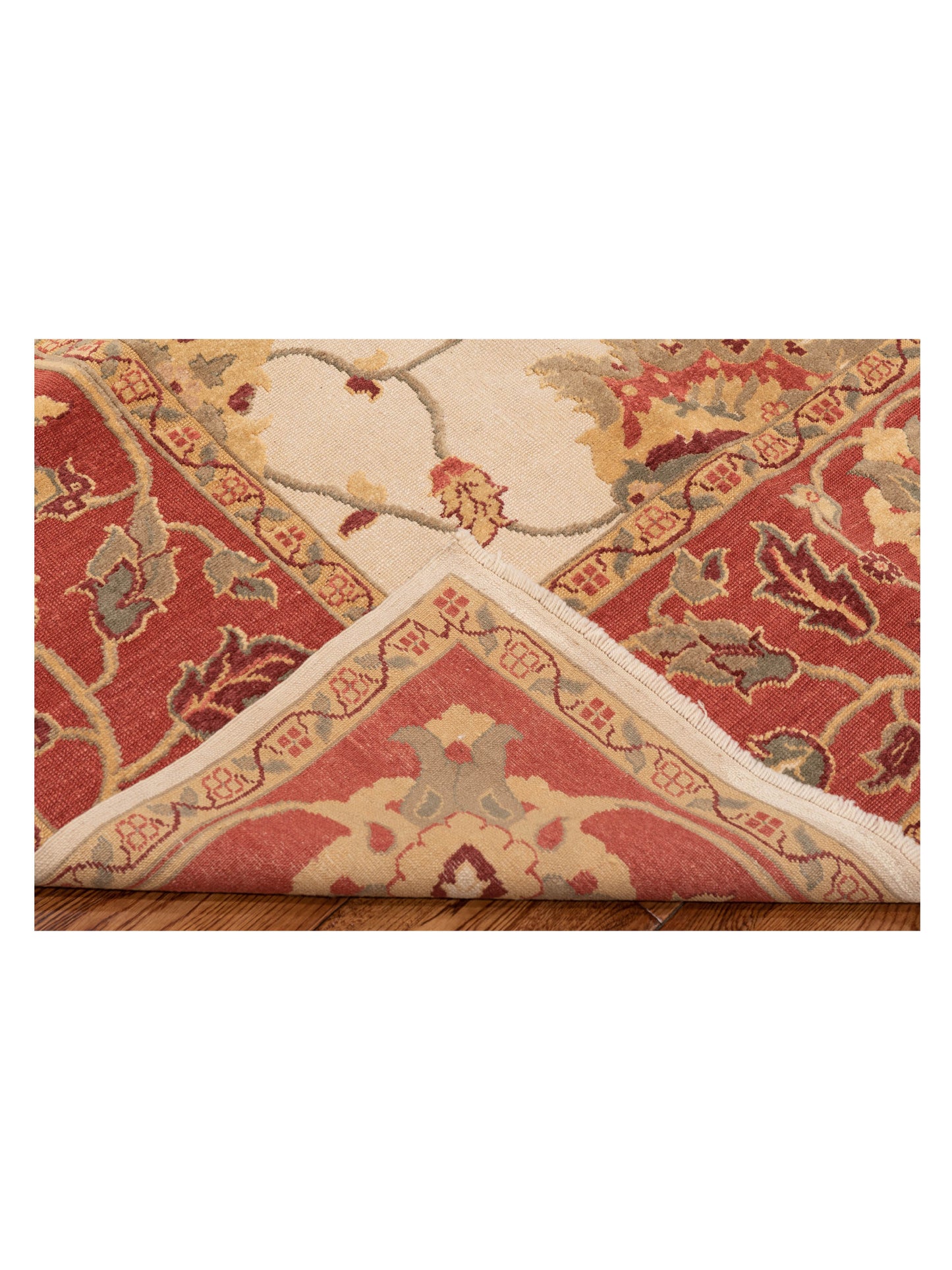 Antiqua Loom Ivory Rust 9.2x12 Hand Knotted Rug