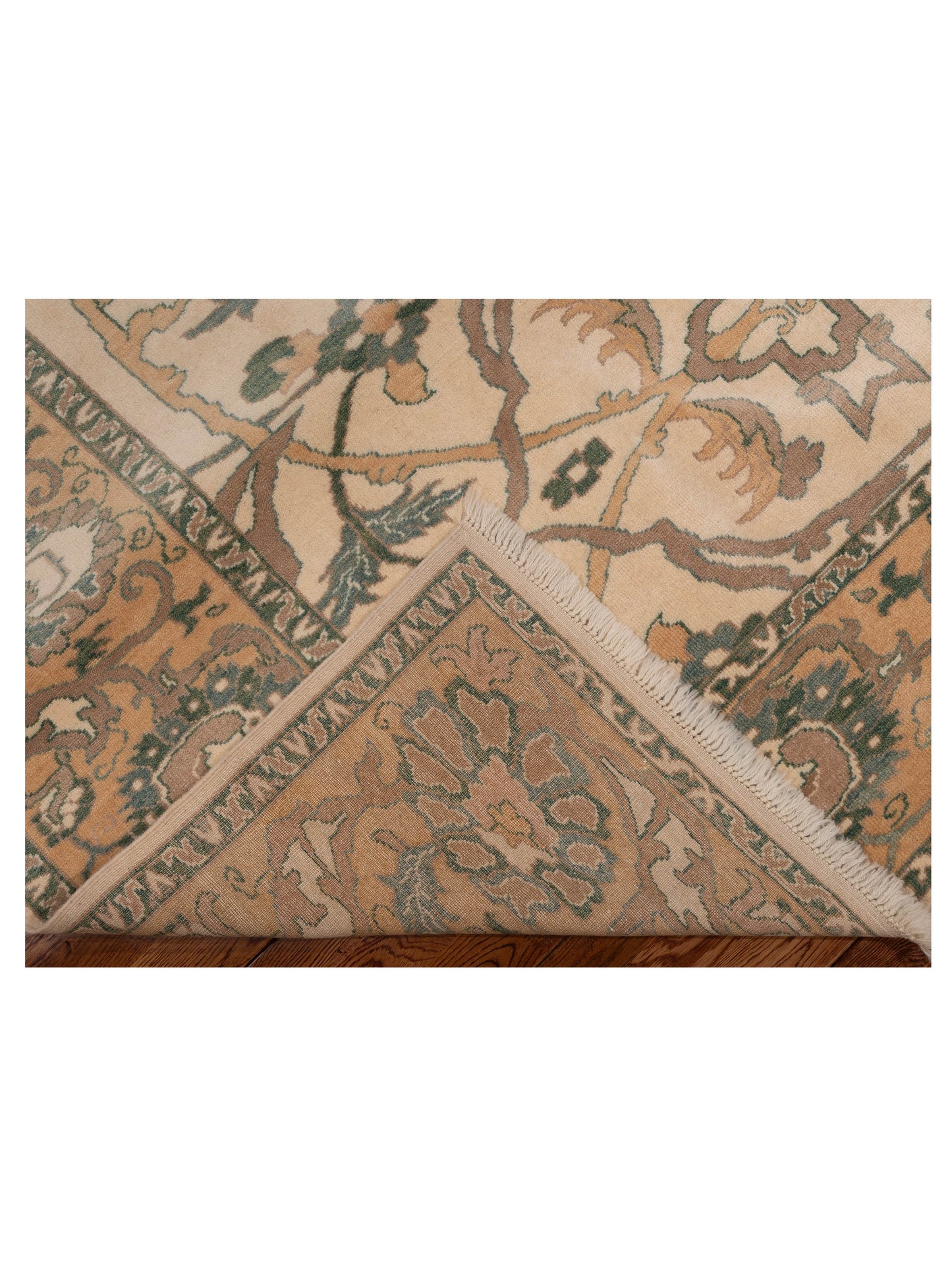 Antiqua Loom Ivory Gold 6.9x9.5 Hand Knotted Rug