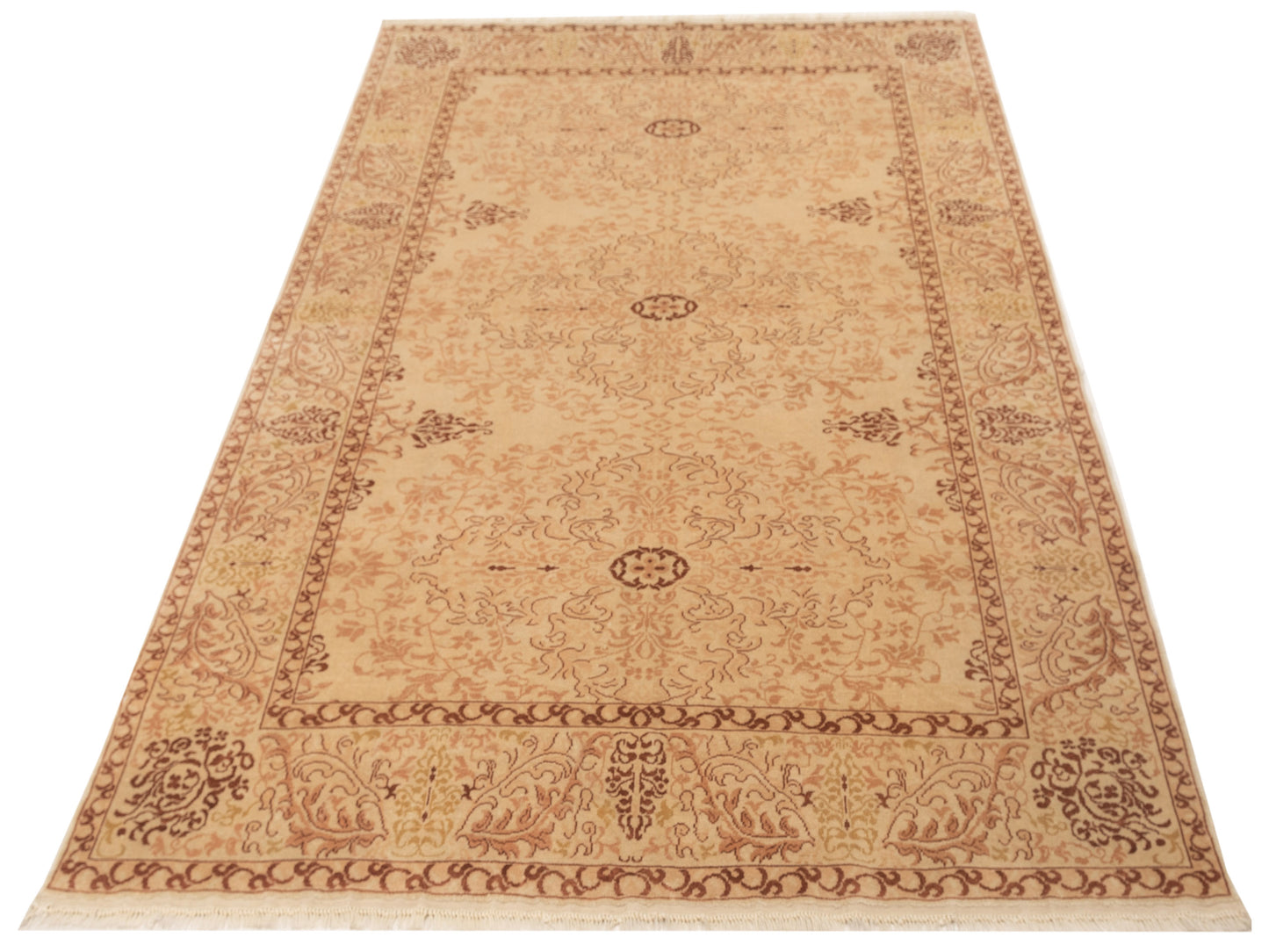 Antiqua Loom Beige Beige 6.8x9.7 Hand Knotted Rug