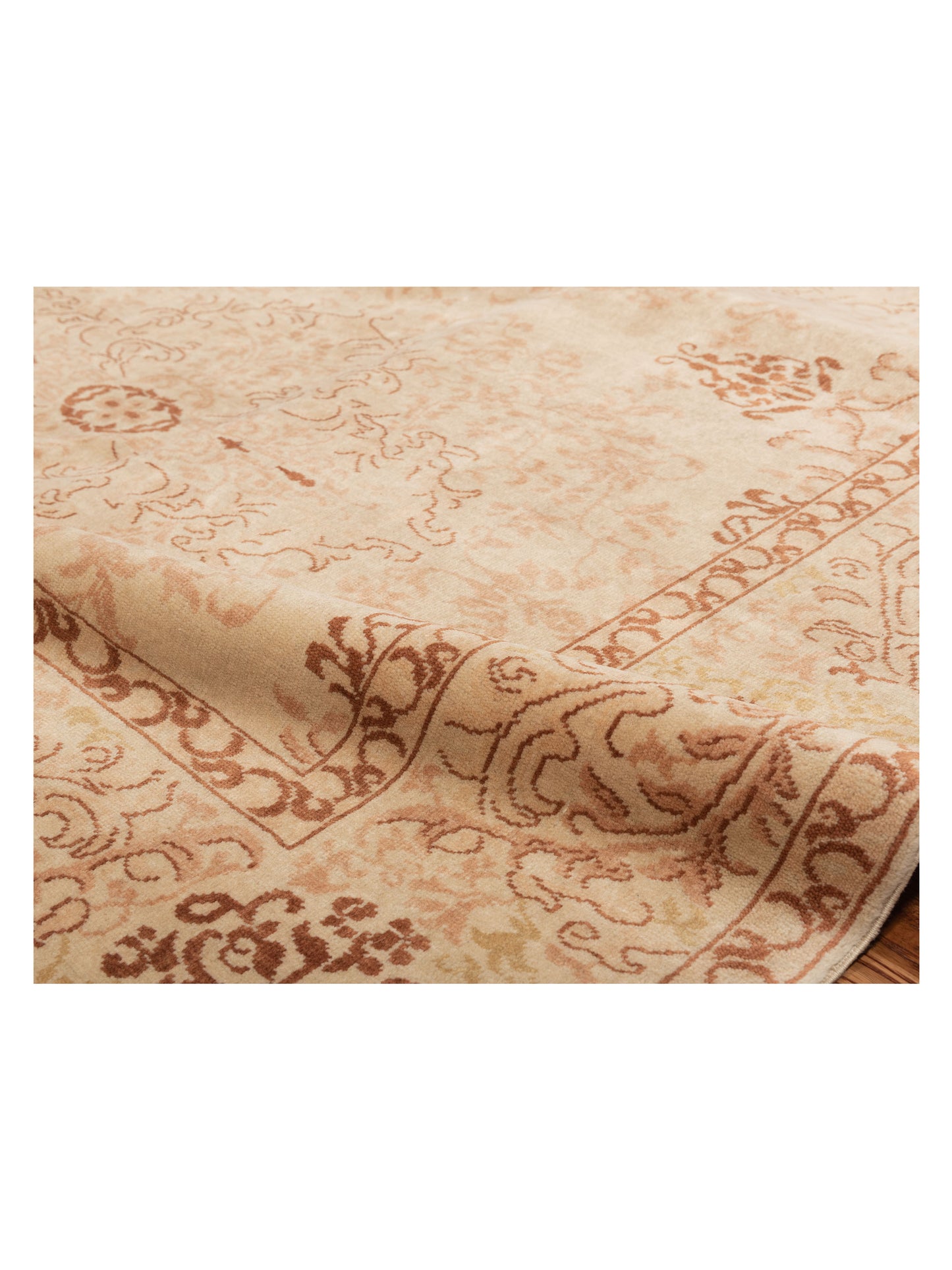 Antiqua Loom Beige Beige 6.8x9.7 Hand Knotted Rug