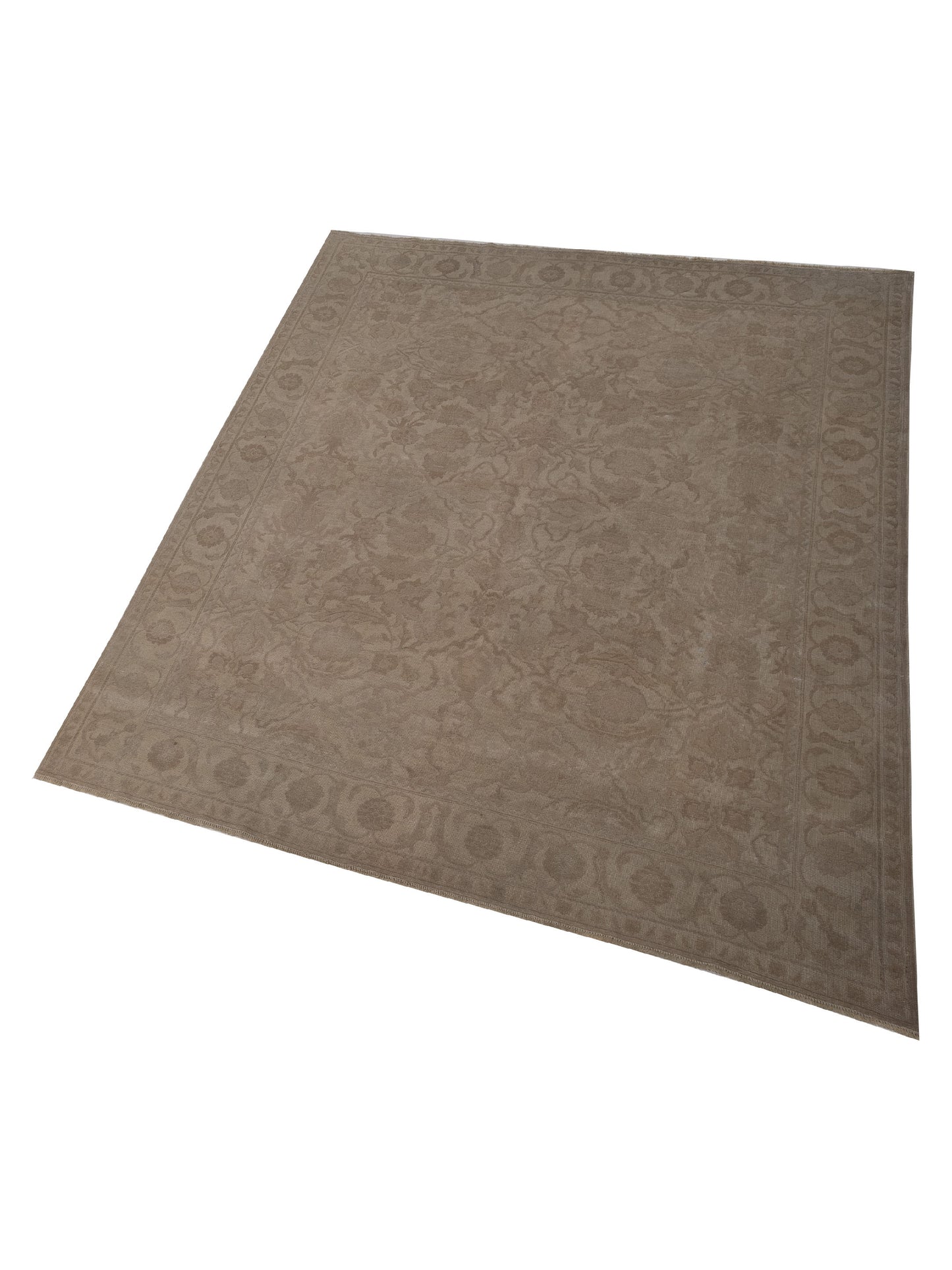 Vintage Beige 7.11x9.1 Hand Knotted Rug