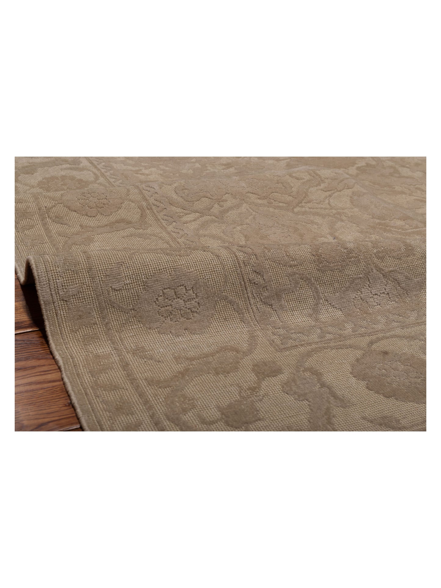 Vintage Beige 7.11x9.1 Hand Knotted Rug