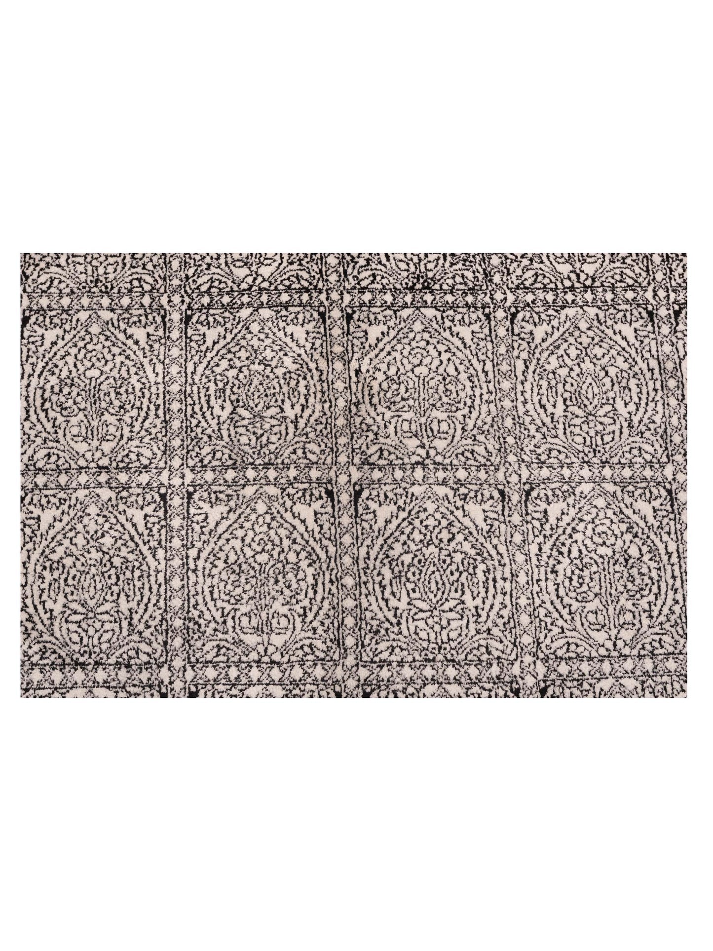 Tenzari Ivory Ivory 5.11x8.9 Hand Knotted Rug