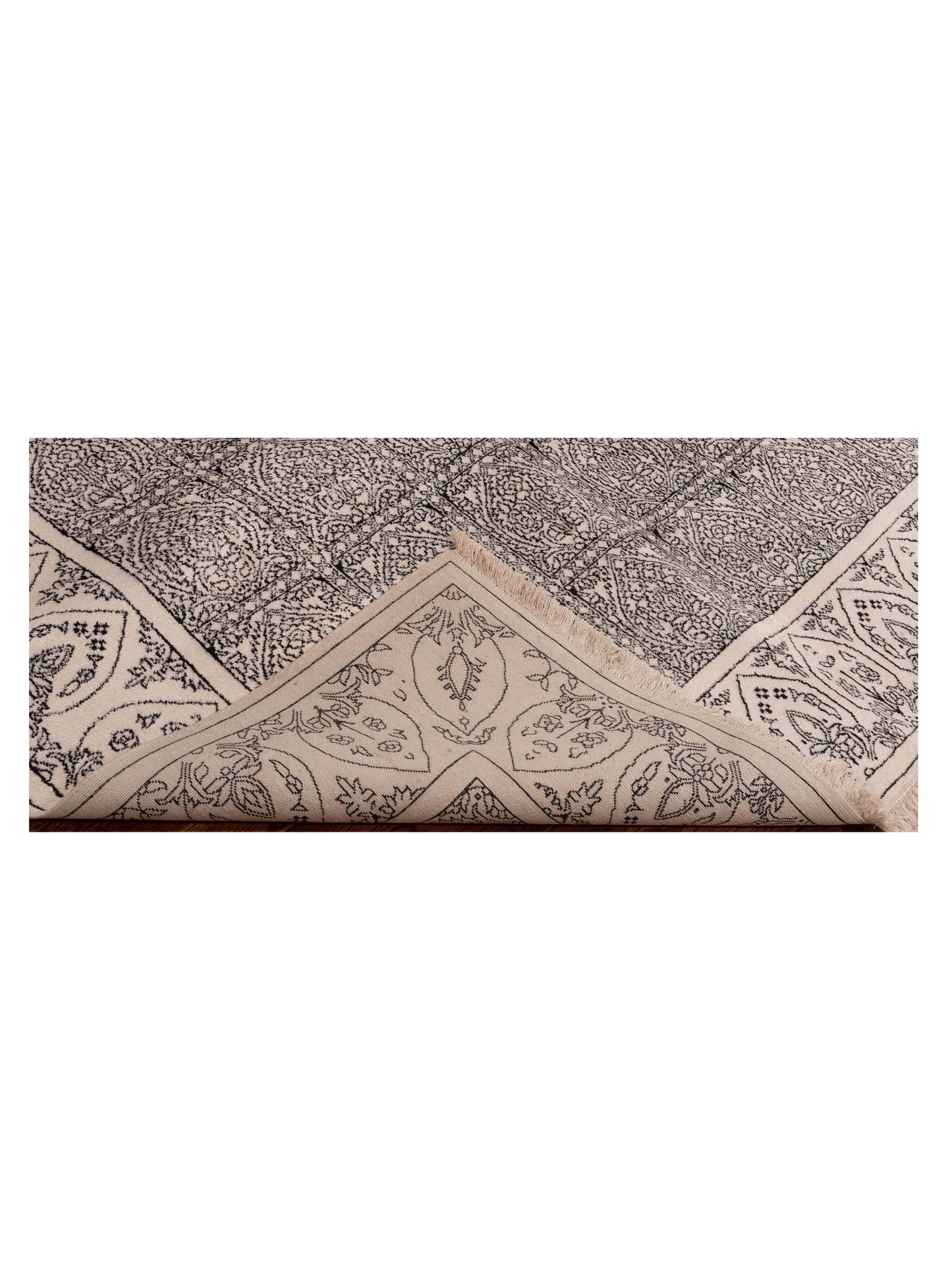 Tenzari Ivory Ivory 5.11x8.9 Hand Knotted Rug