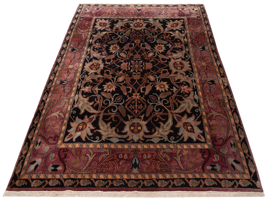 Mehvara Black Plum 8x10.1 Hand Knotted Rug