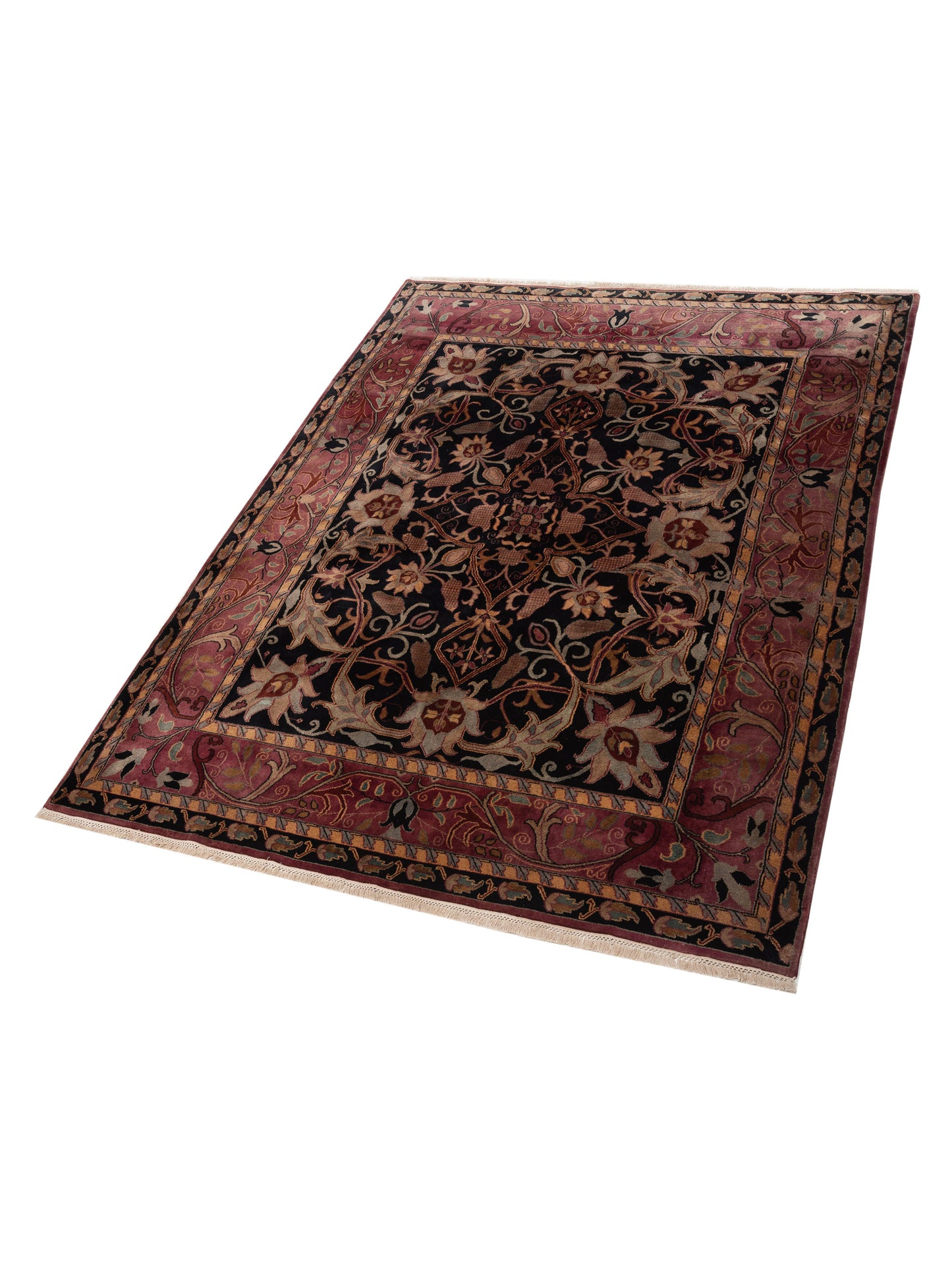 Mehvara Black Plum 8x10.1 Hand Knotted Rug