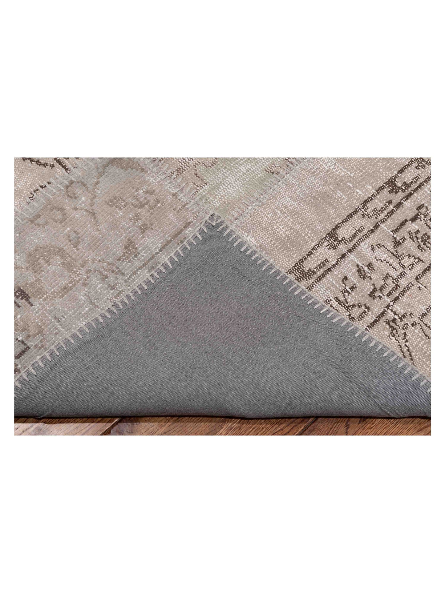 Patchwork Silver 8.3x9.10 Hand Knotted Rug
