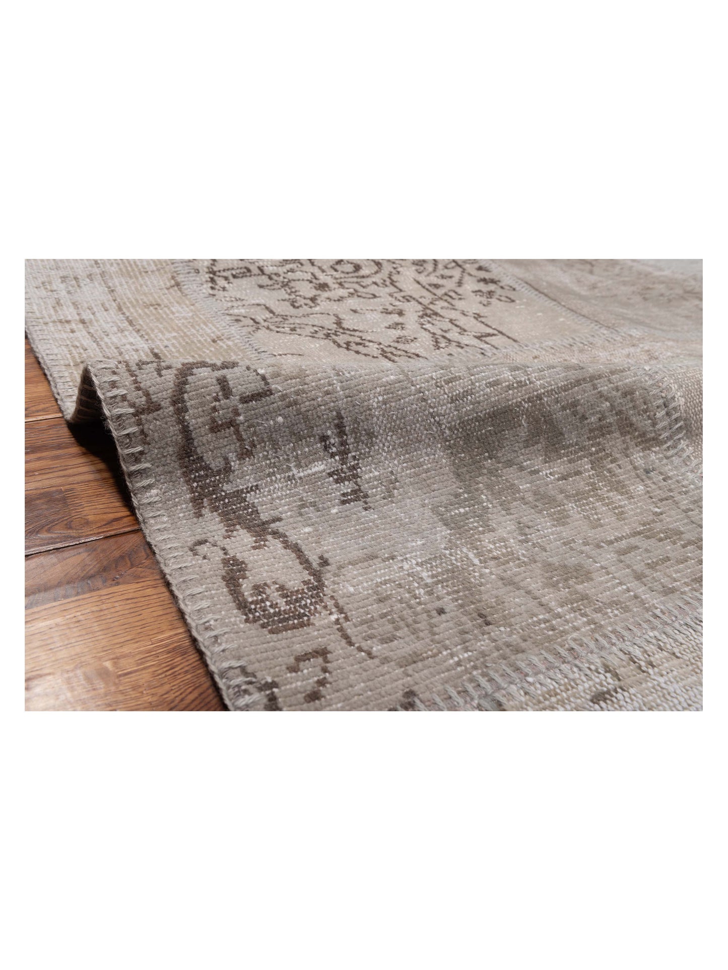 Patchwork Silver 8.3x9.10 Hand Knotted Rug