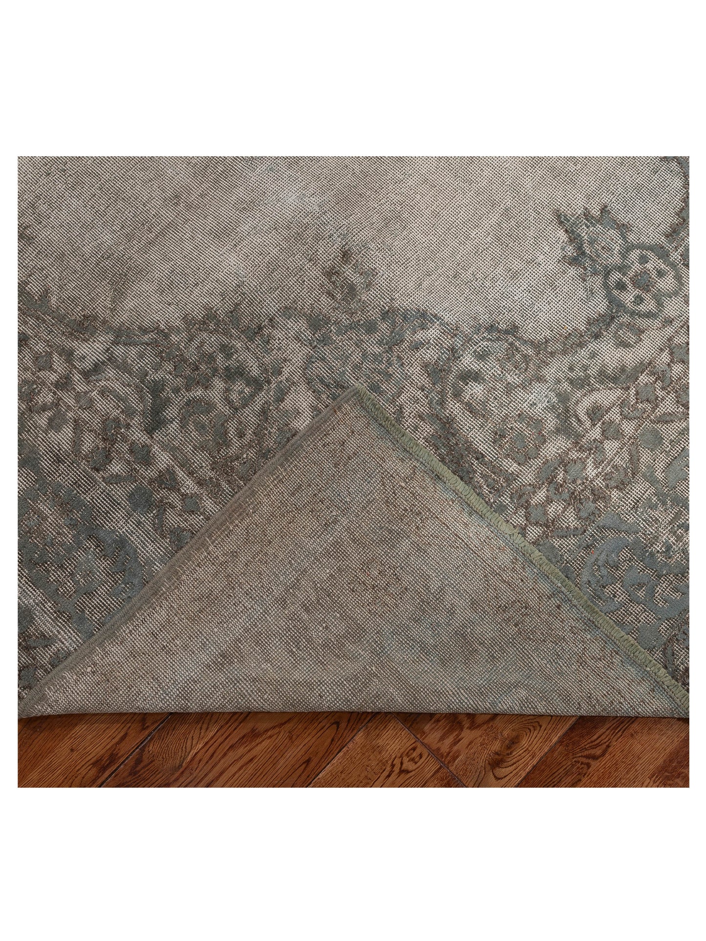 Vintage Gray Gray 6.11x10.4 Hand Knotted Rug