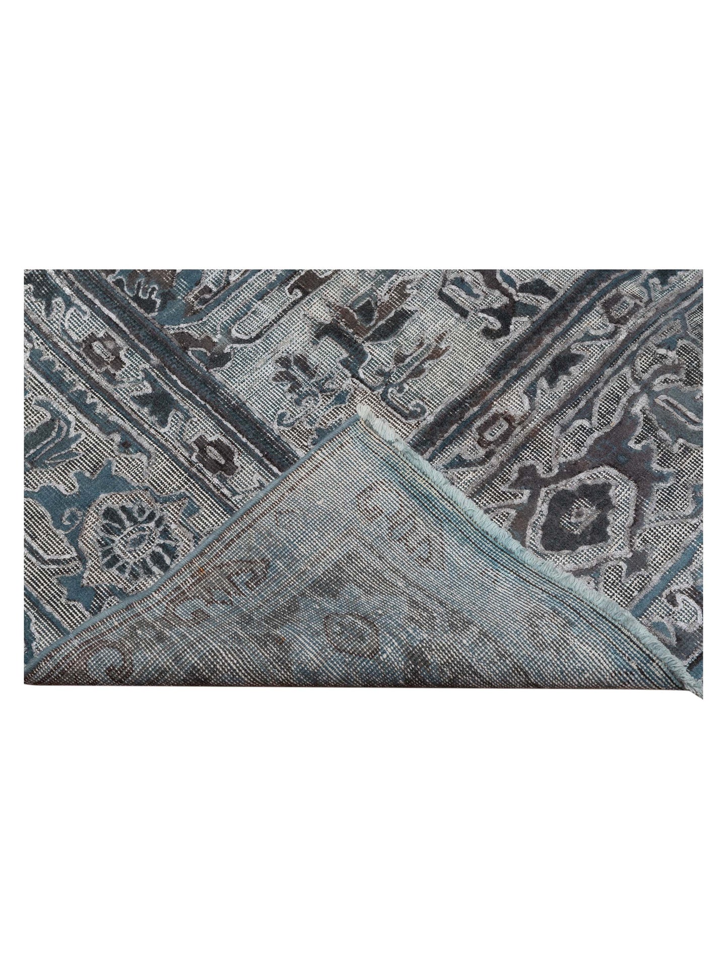 Vintage Light Blue 7.10x11 Hand Knotted Rug