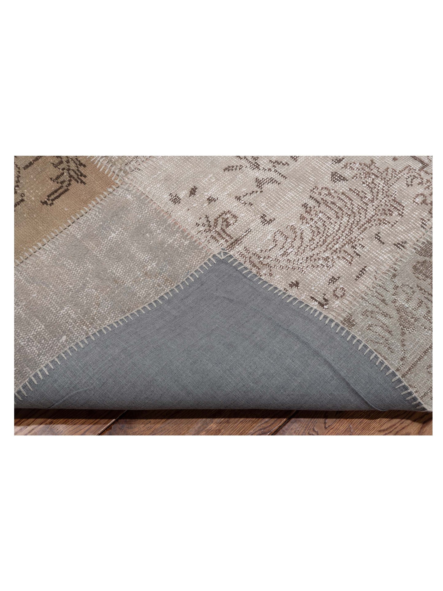 Patchwork Silver 9.10x13.11 Hand Knotted Rug