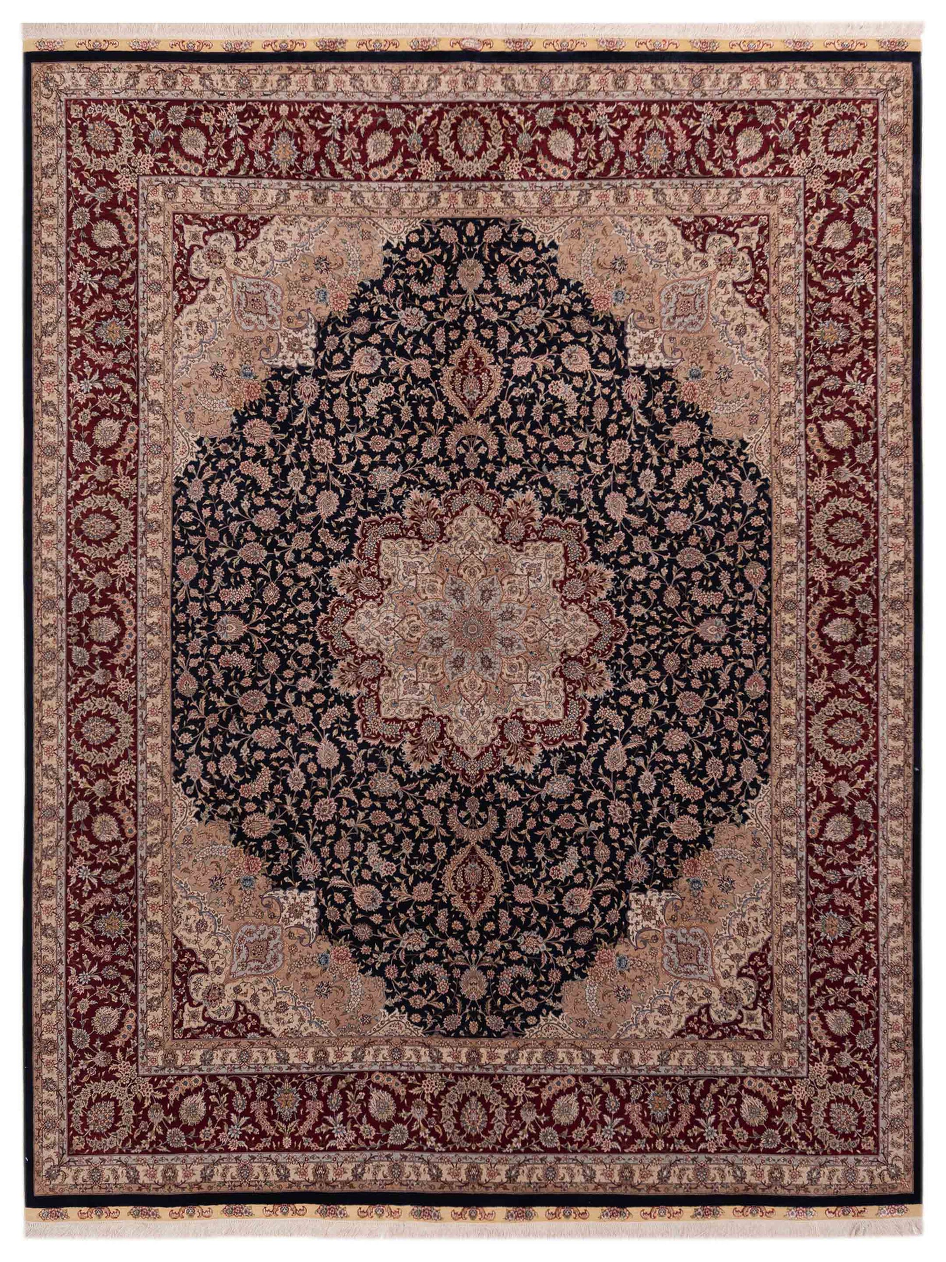 Pasha Pure Silk  Navy Red Traditional