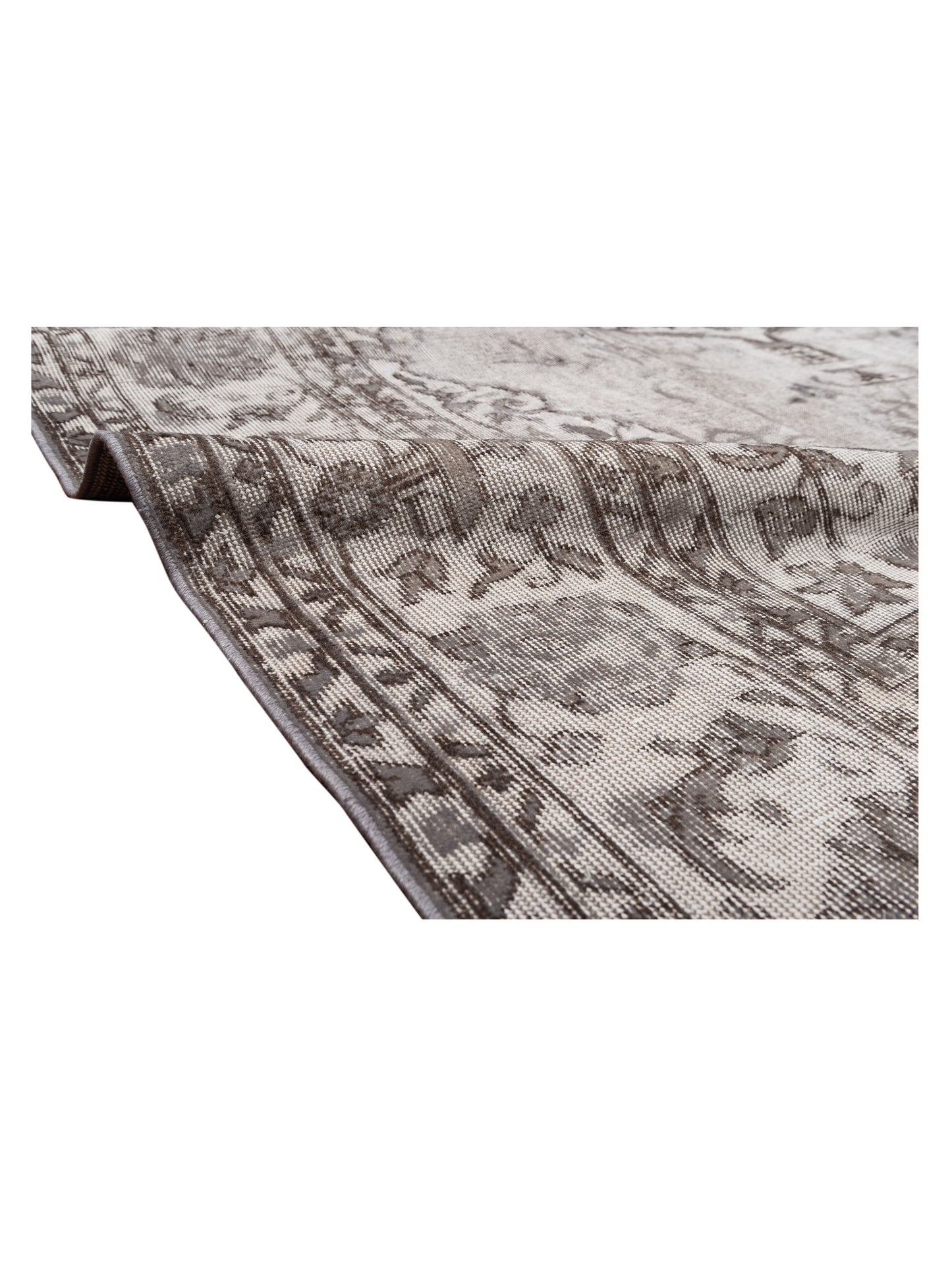 Vintage Silver 8x10.8 Hand Knotted Rug