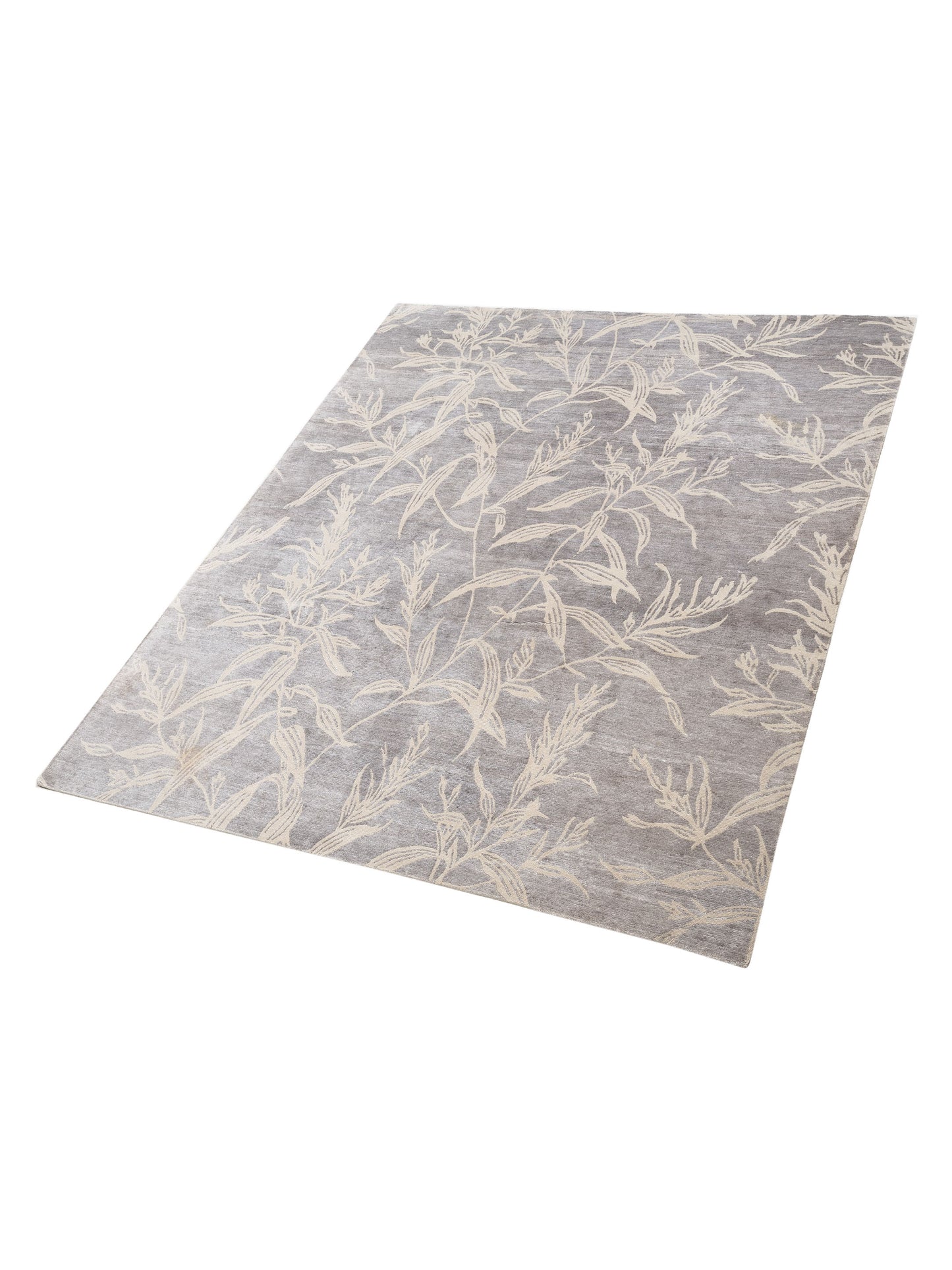 Tenzari Silver 8x10 Hand Knotted Rug