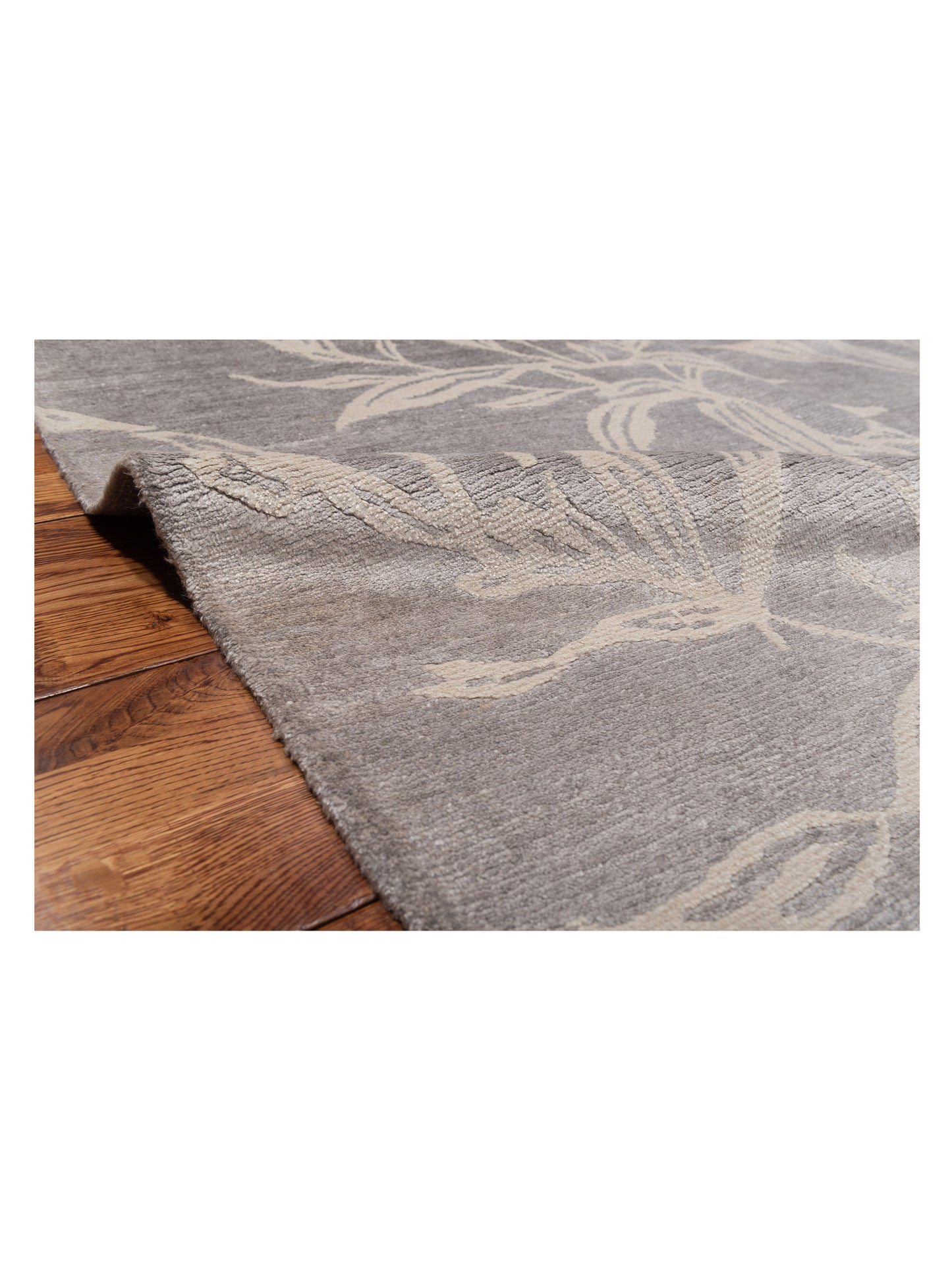 Tenzari Silver 8x10 Hand Knotted Rug