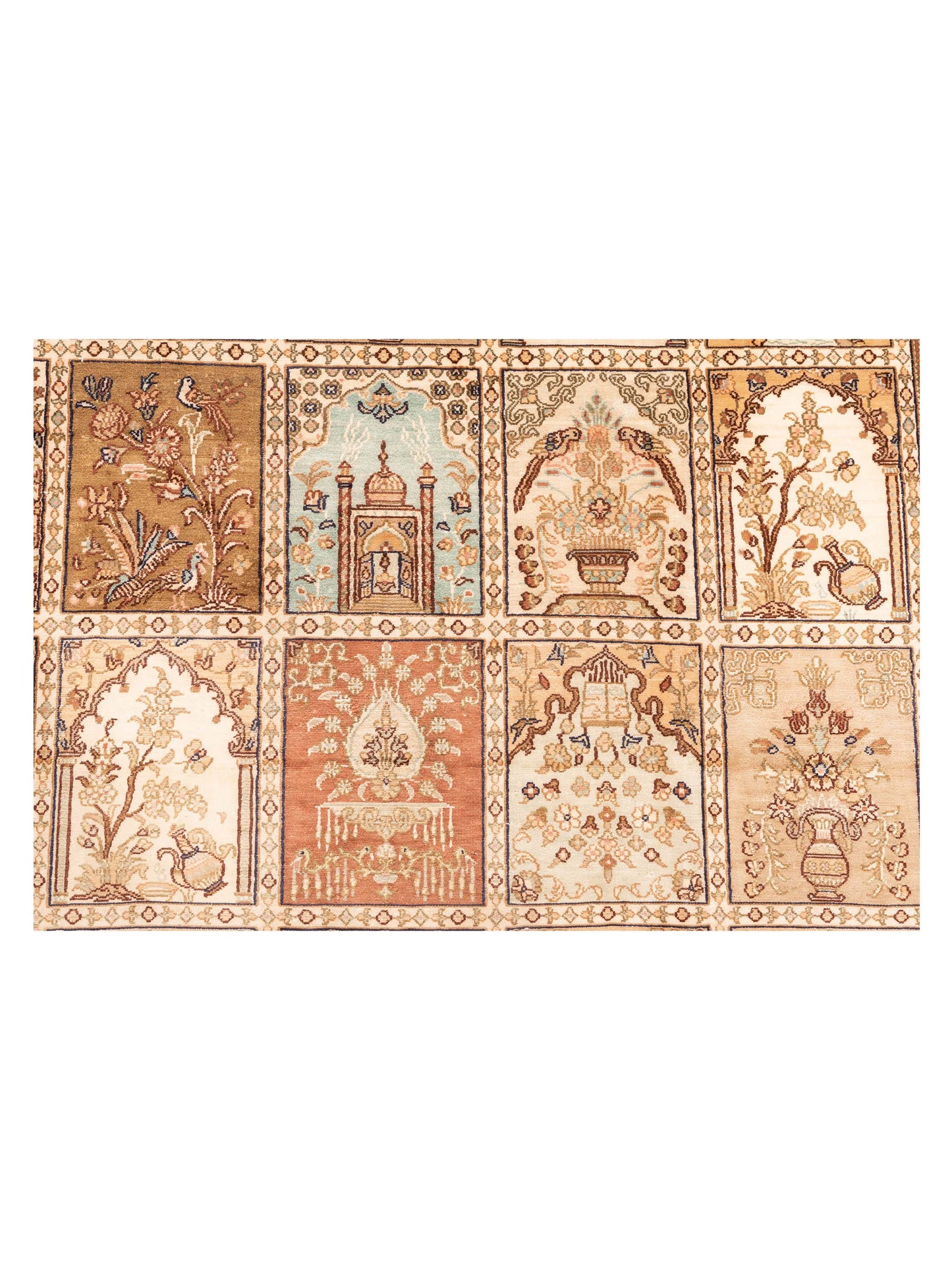 Pure Silk Ivory Ivory 9.1x11.7 Hand Knotted Rug