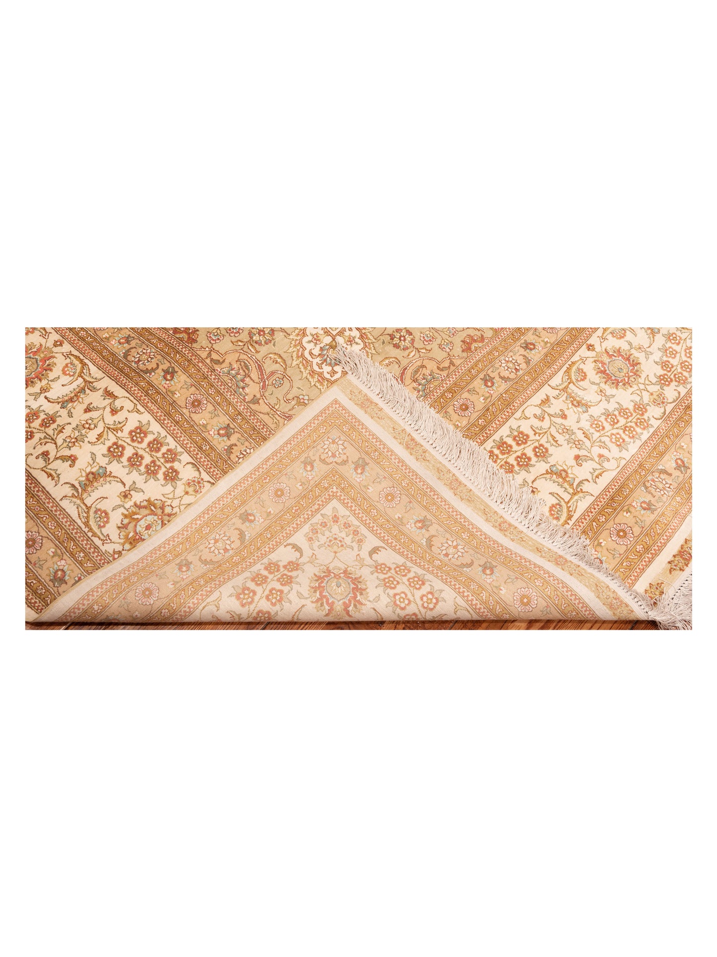 Pure Silk Ivory Ivory 9.1x11.10 Hand Knotted Rug
