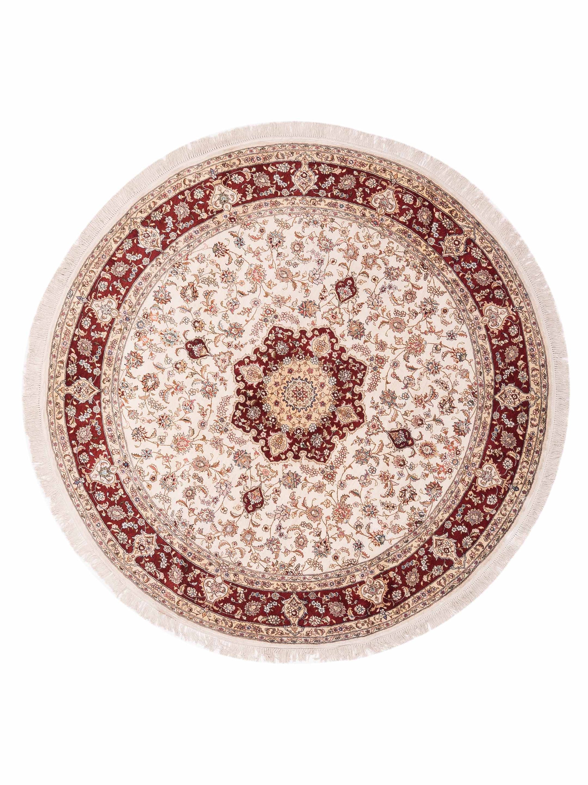 Pasha Pure Silk  Ivory Red Traditional