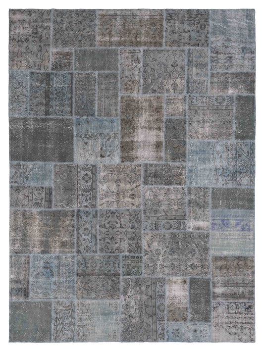 Pasha Turkish Vestige Patchwork  Blue Gray Contemporary