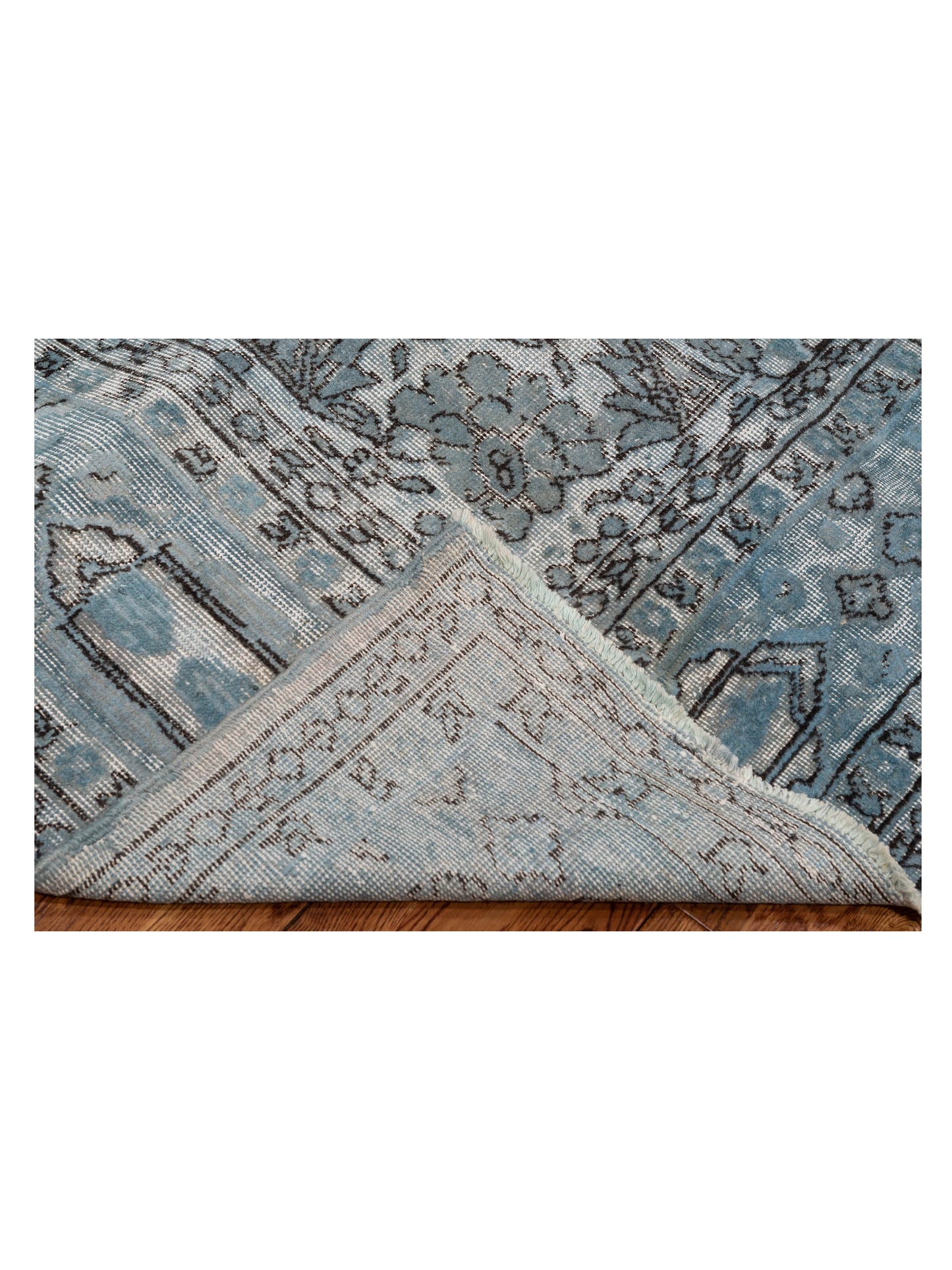 Vintage Blue 7.6x10.11 Hand Knotted Rug