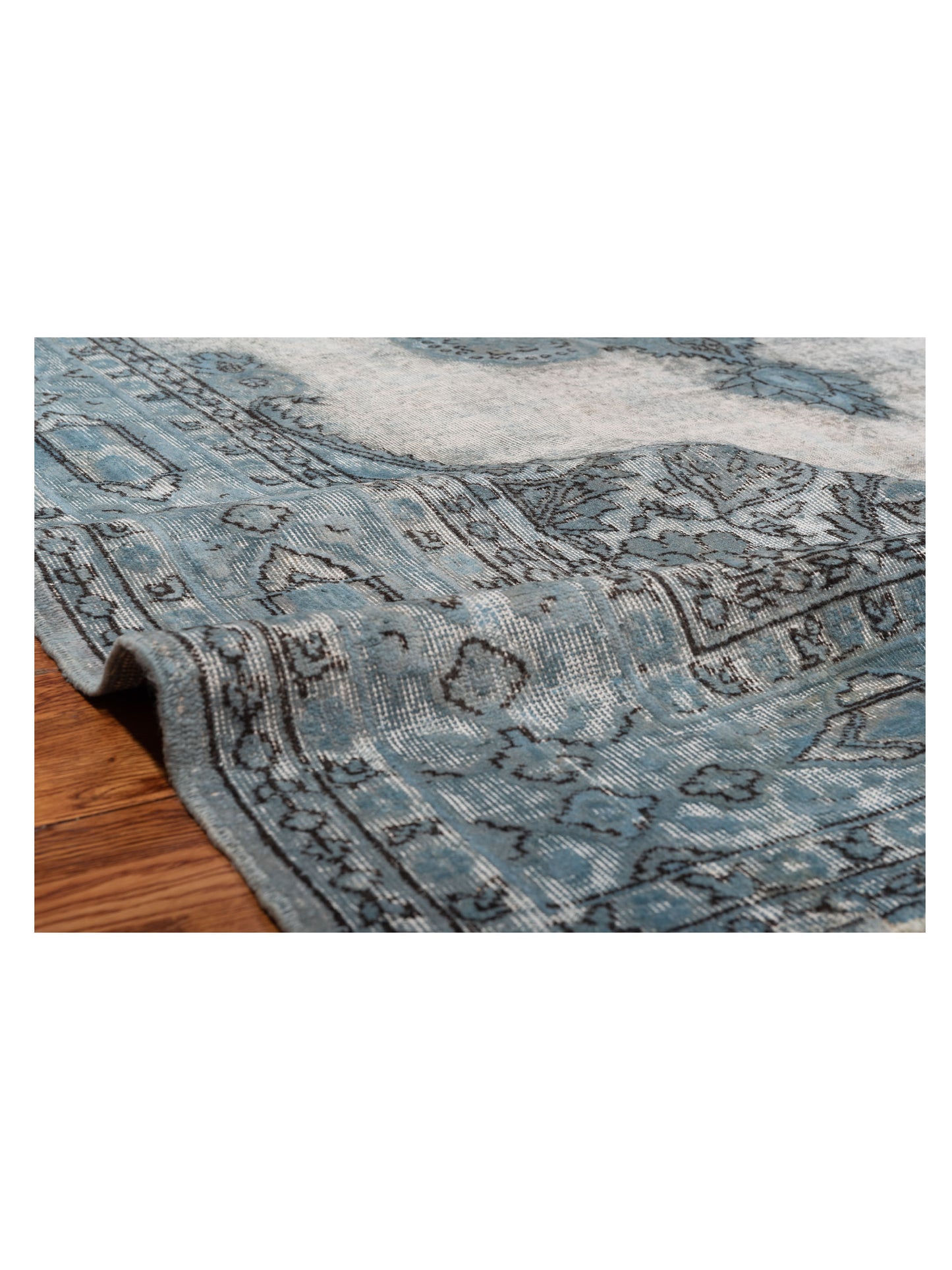 Vintage Blue 7.6x10.11 Hand Knotted Rug