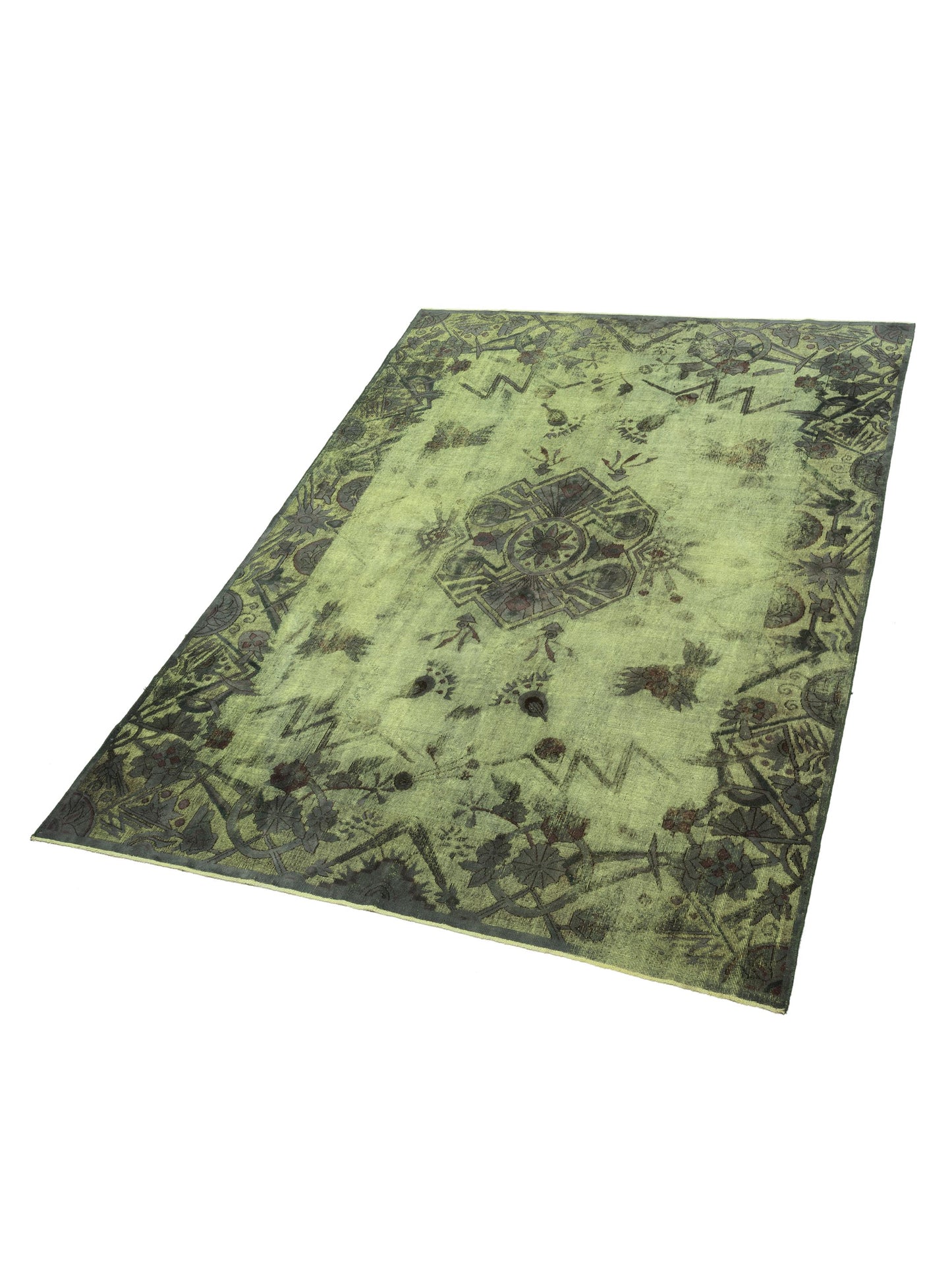 Vintage Green 8.2x11.4 Hand Knotted Rug