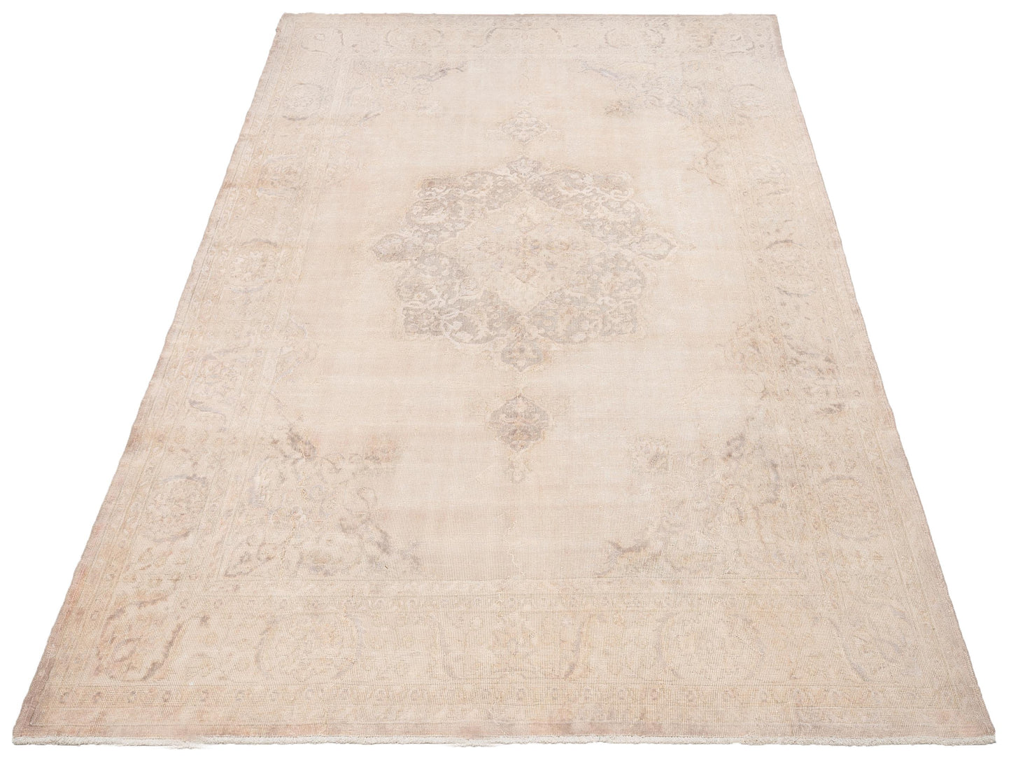 Vintage Ivory 7.4x10.10 Hand Knotted Rug
