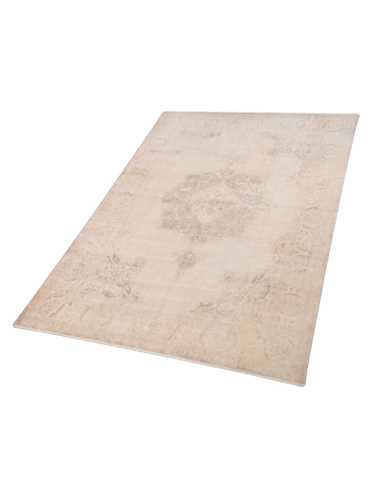 Vintage Ivory 7.4x10.10 Hand Knotted Rug