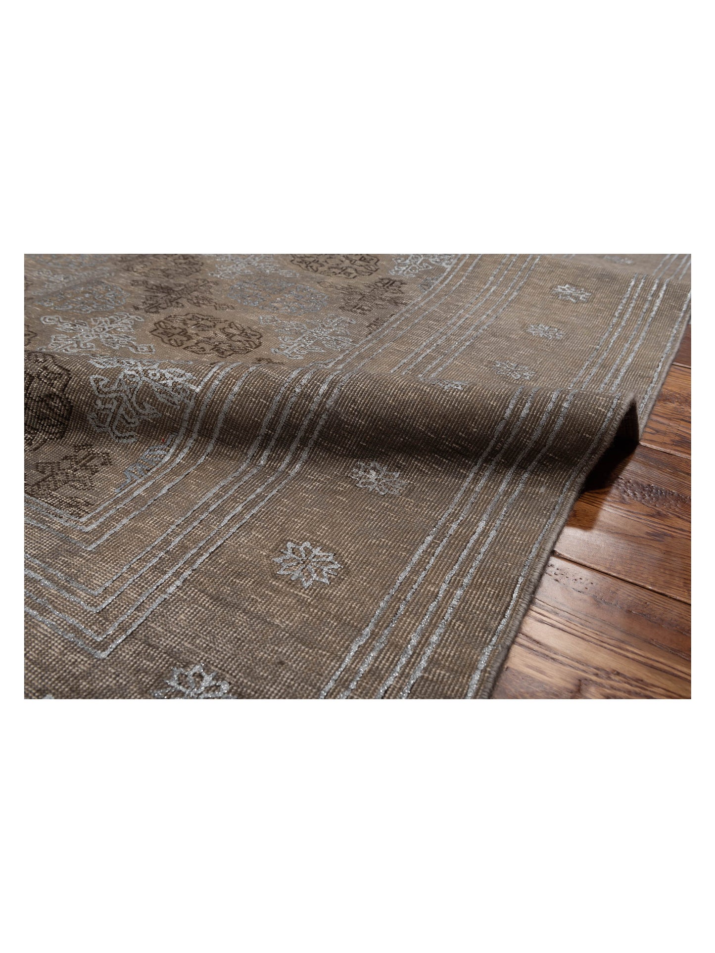 Vintage Gray 9.7x13.3 Hand Knotted Rug