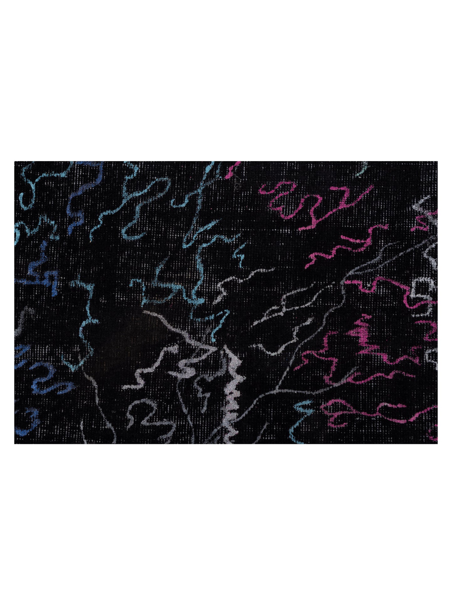 Vintage Black 8x11.5 Hand Knotted Rug