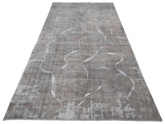 Vintage Dark Gray 8.10x15.7 Hand Knotted Rug