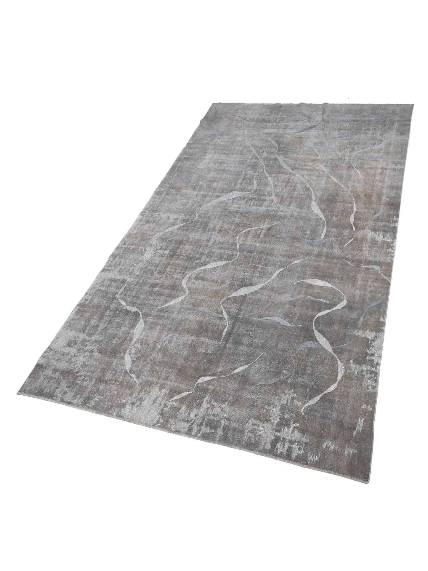 Vintage Dark Gray 8.10x15.7 Hand Knotted Rug