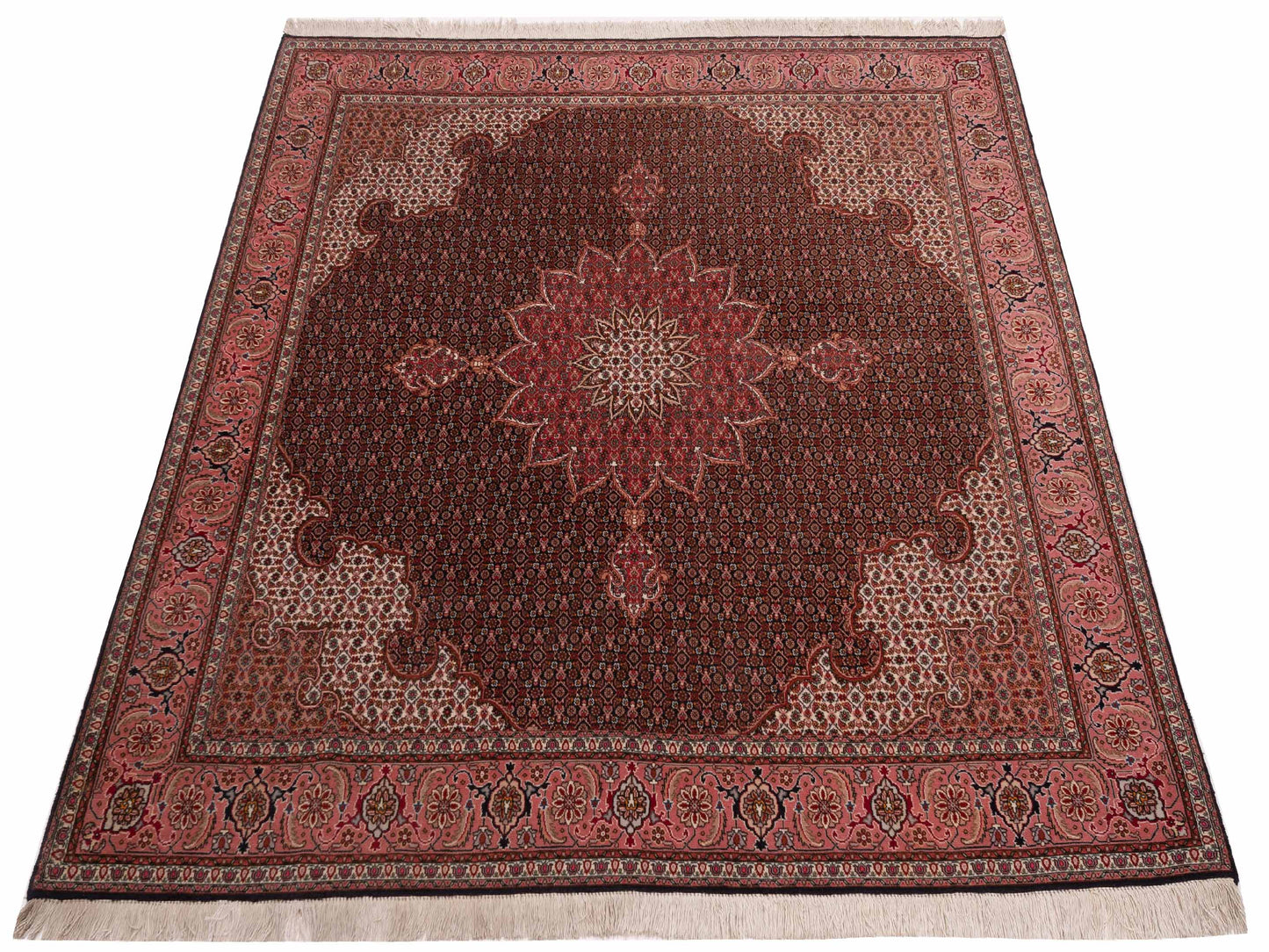 Silkara Black Pink 6.8x6.8 Hand Knotted Rug