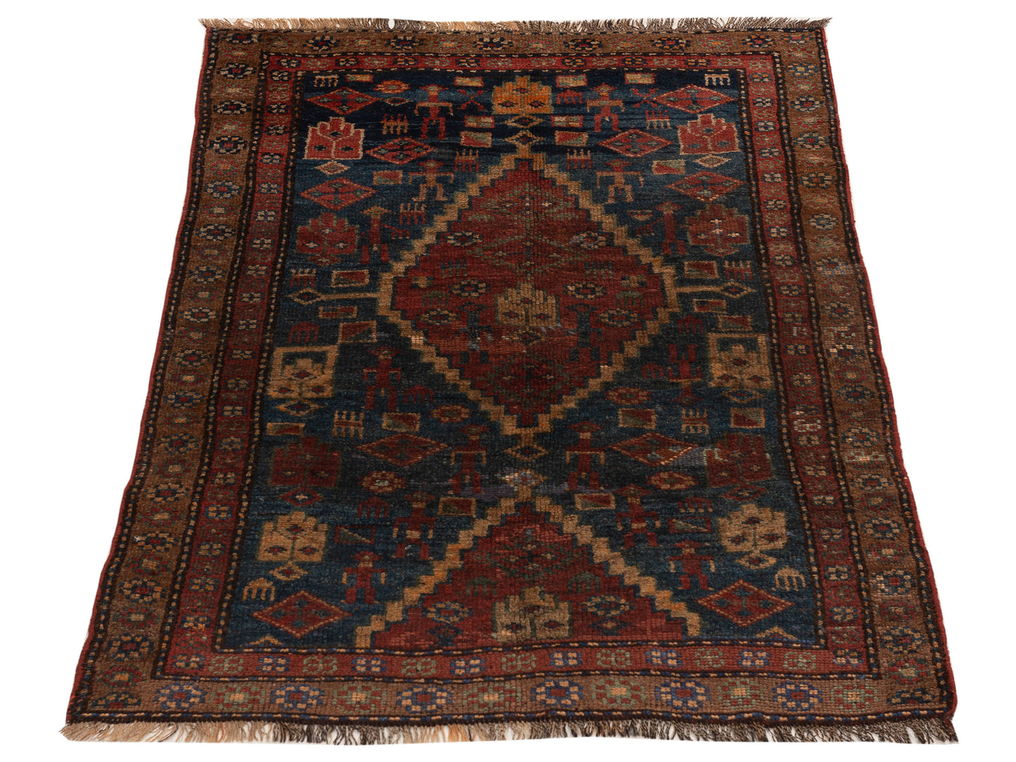 Nomadra Blue Brown 4x6 Hand Knotted Rug