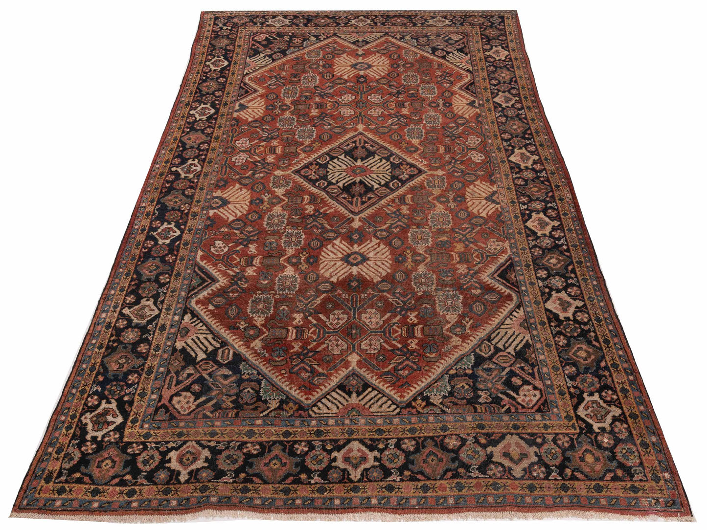 Antiqua Heirloom Red Navy 7.6x11.2 Hand Knotted Rug