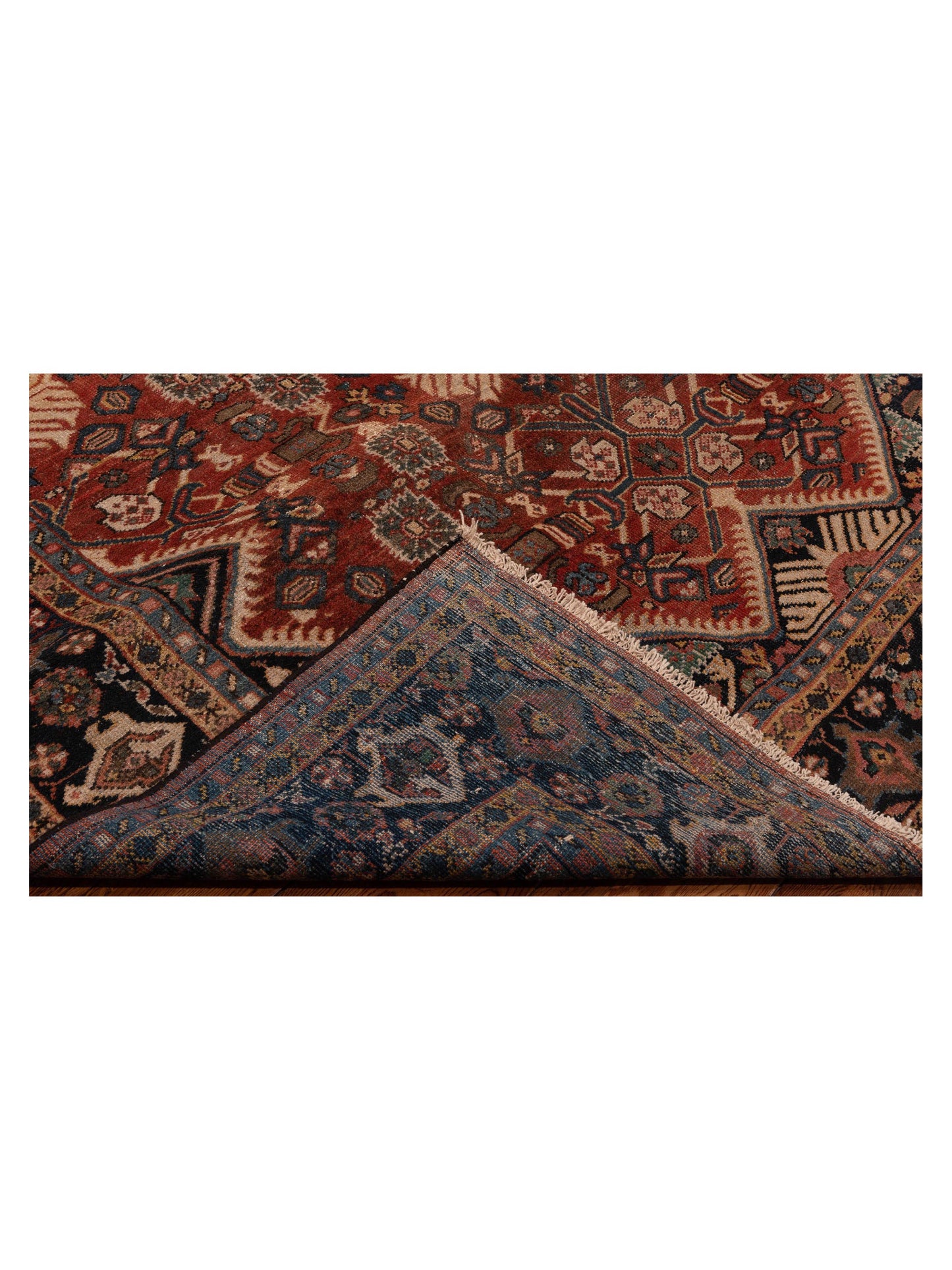 Antiqua Heirloom Red Navy 7.6x11.2 Hand Knotted Rug