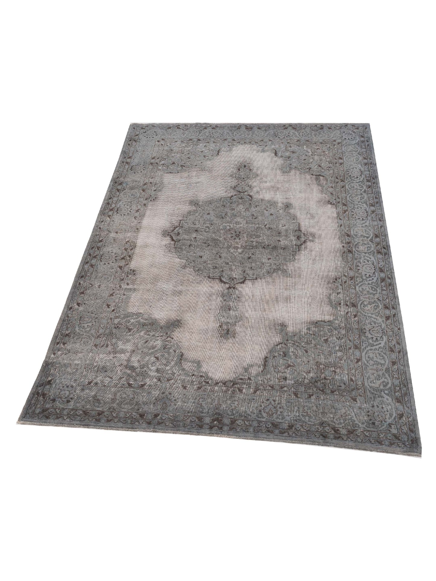 Vintage Gray 7.3x10.9 Hand Knotted Rug