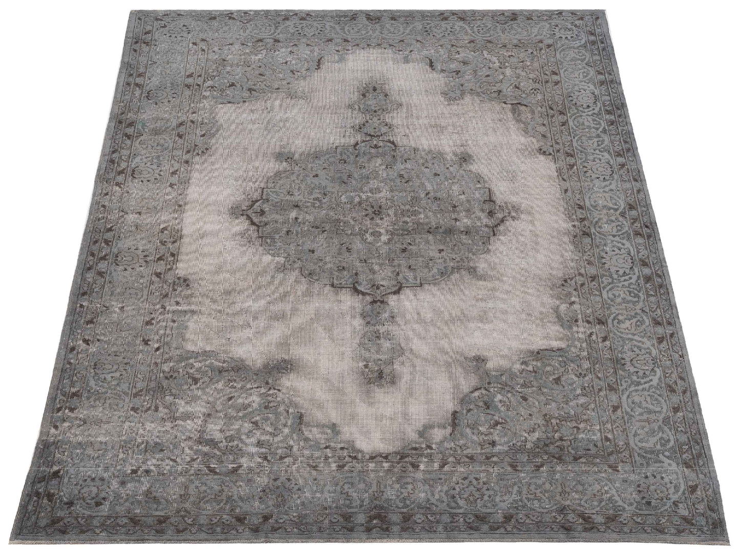 Vintage Gray 7.3x10.9 Hand Knotted Rug