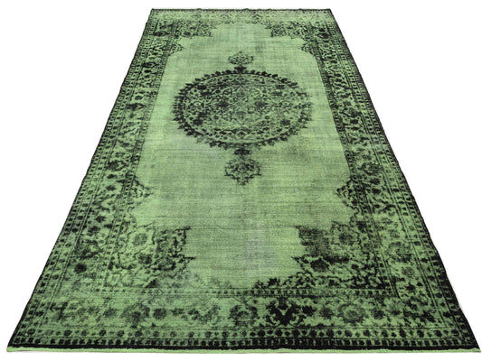 Vintage Green 7.7x15.1 Hand Knotted Rug