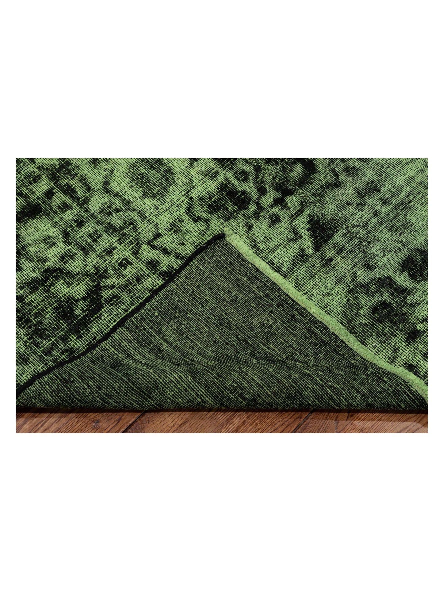 Vintage Green 7.7x15.1 Hand Knotted Rug