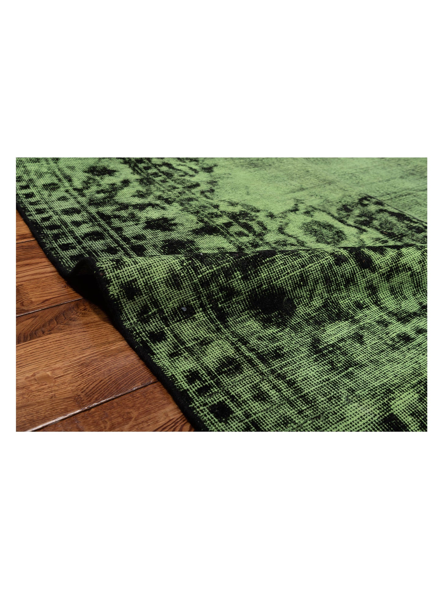 Vintage Green 7.7x15.1 Hand Knotted Rug