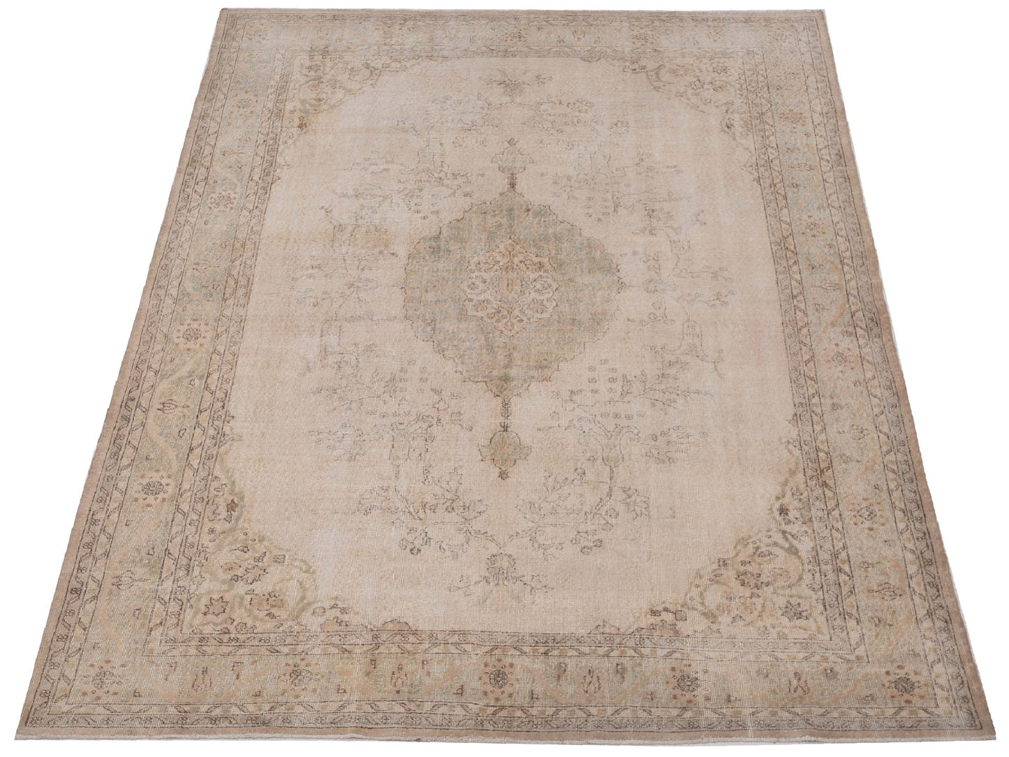 Vintage Natural 9.5x12.6 Hand Knotted Rug