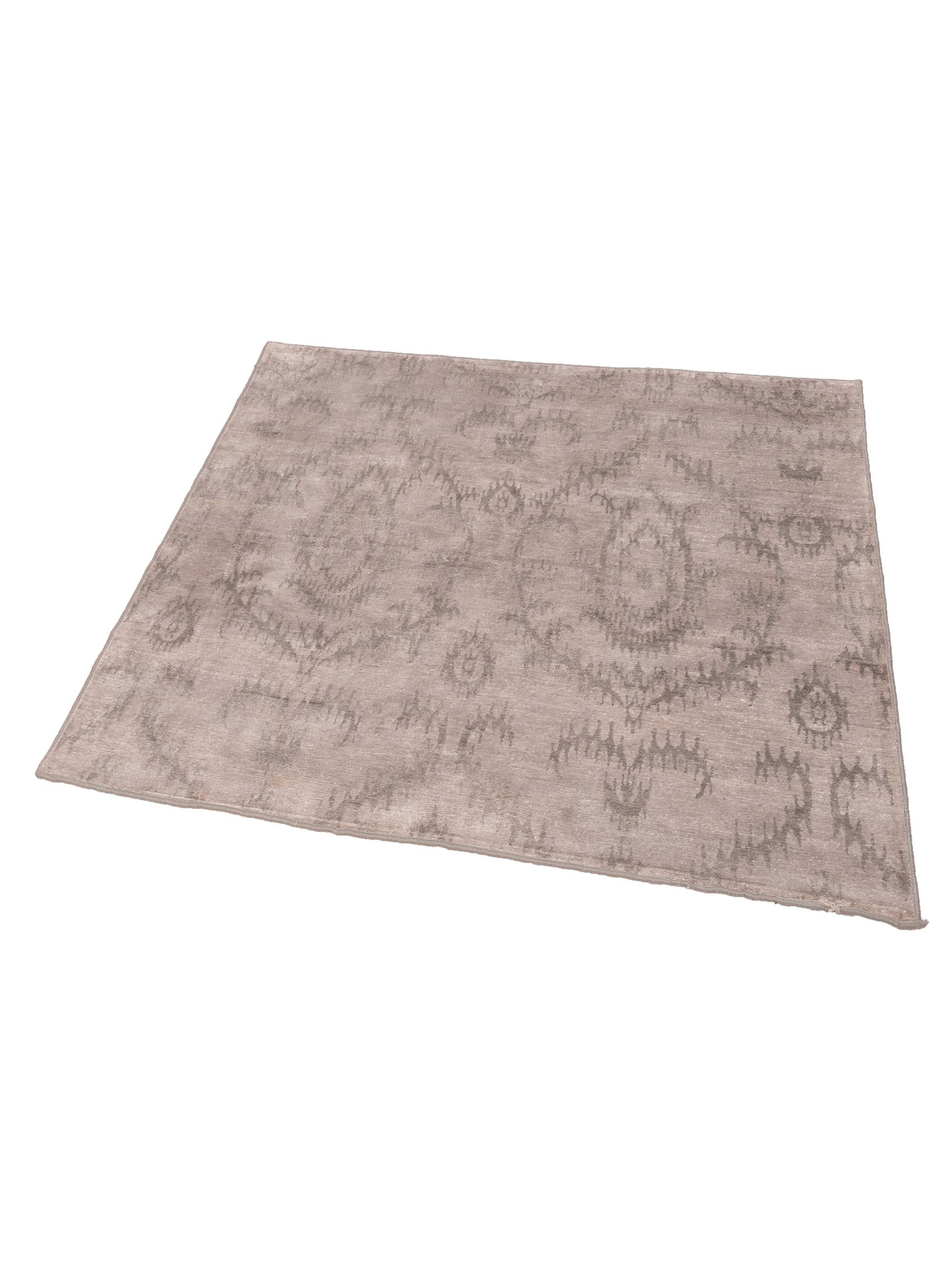 Tenzari Silver Green 6x6 Hand Knotted Rug